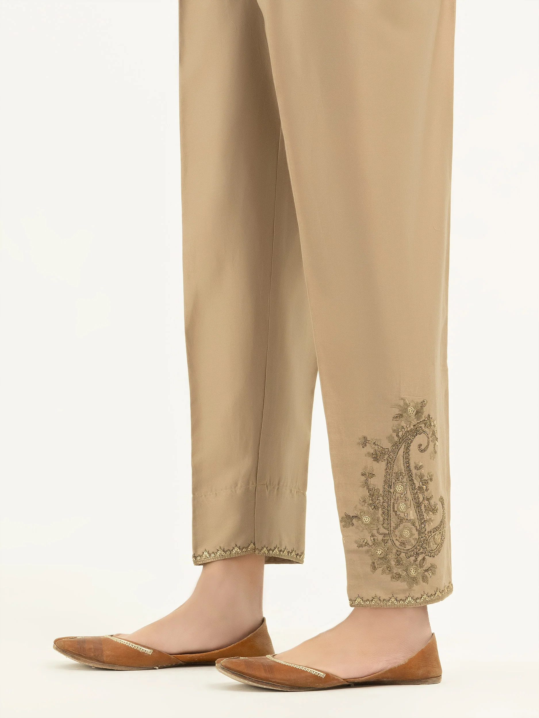 Embroidered Satin Trousers(Pret) - Image 2