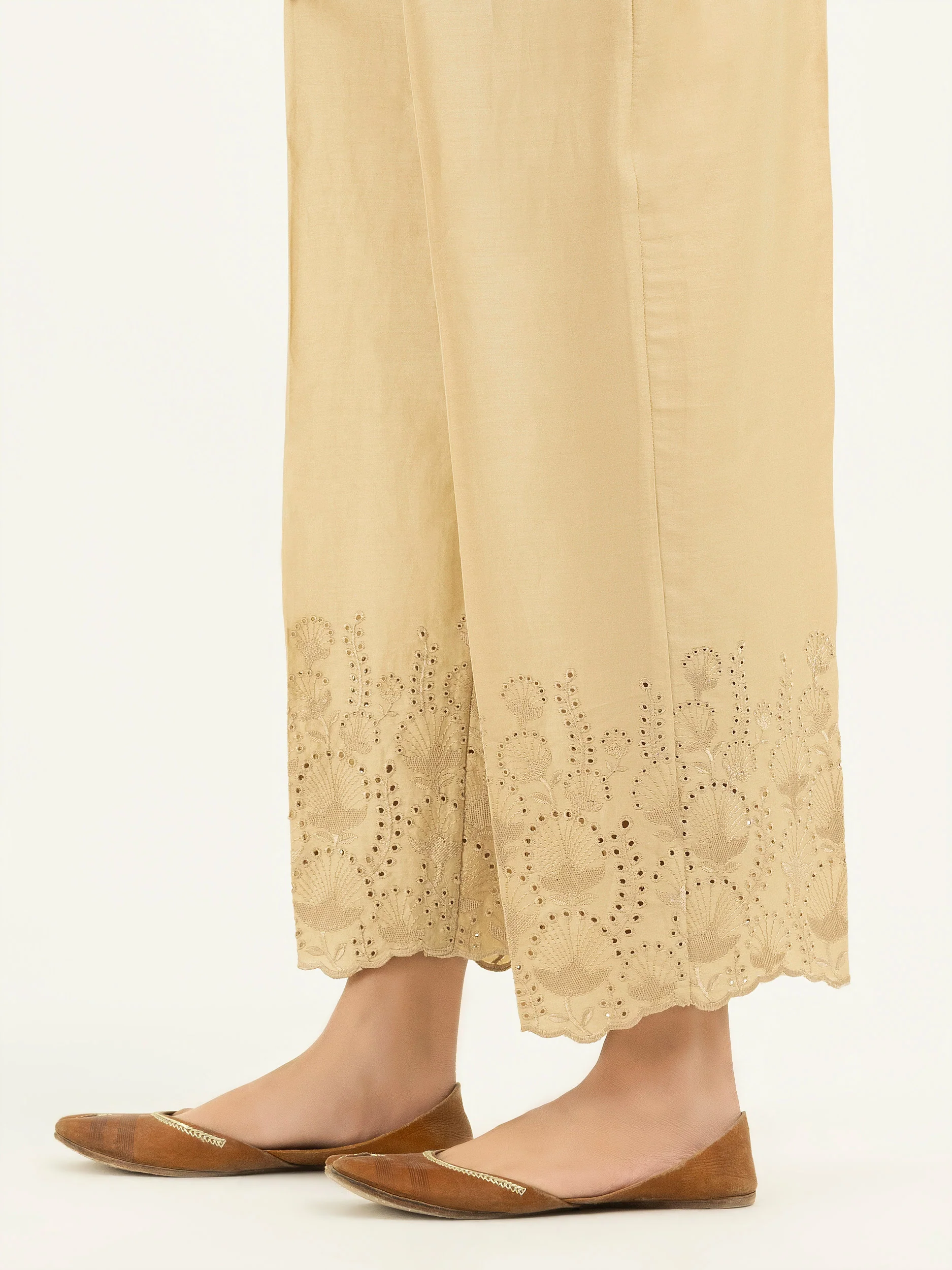 Embroidered Satin Trousers(Pret) - Image 2