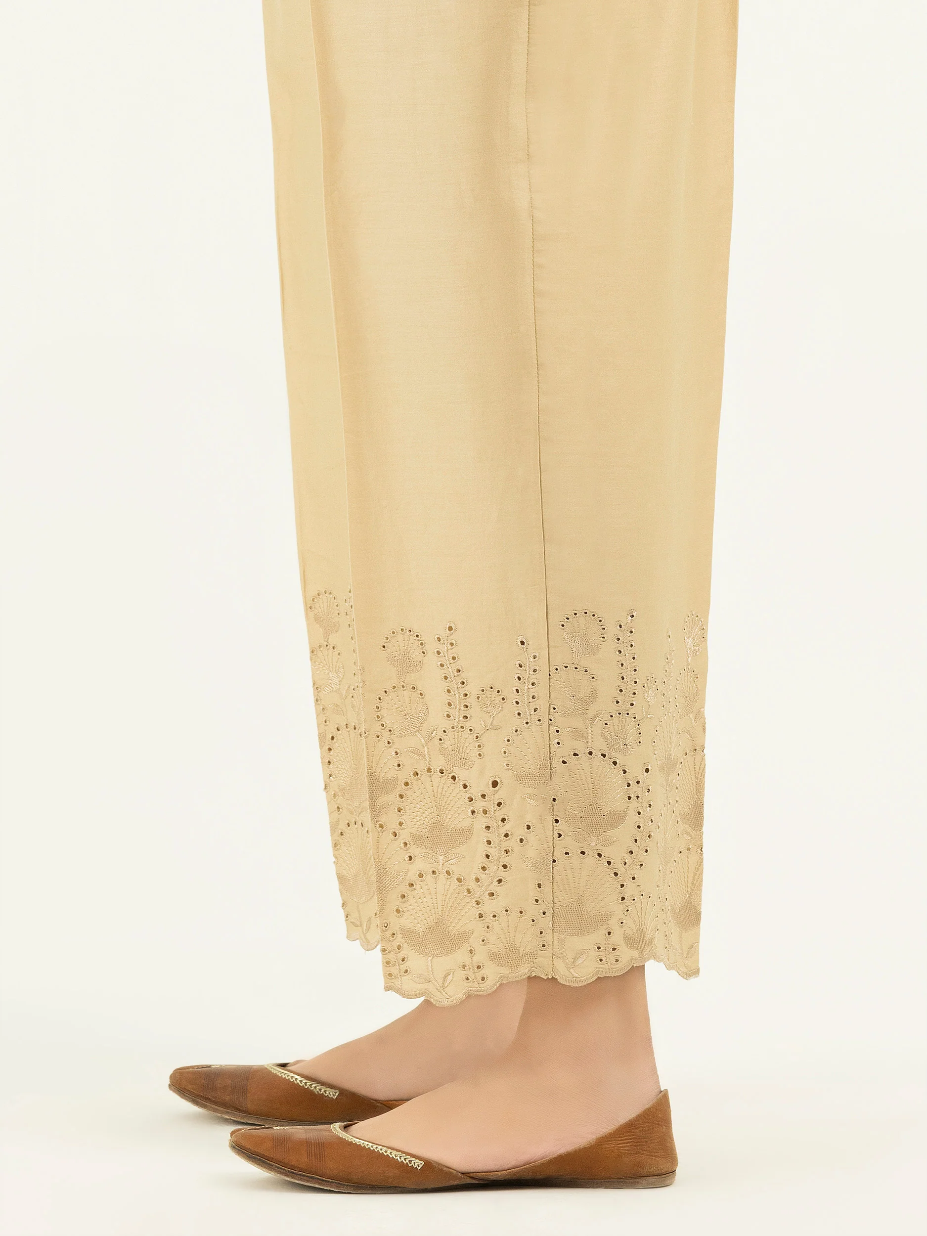 Embroidered Satin Trousers(Pret) - Image 4