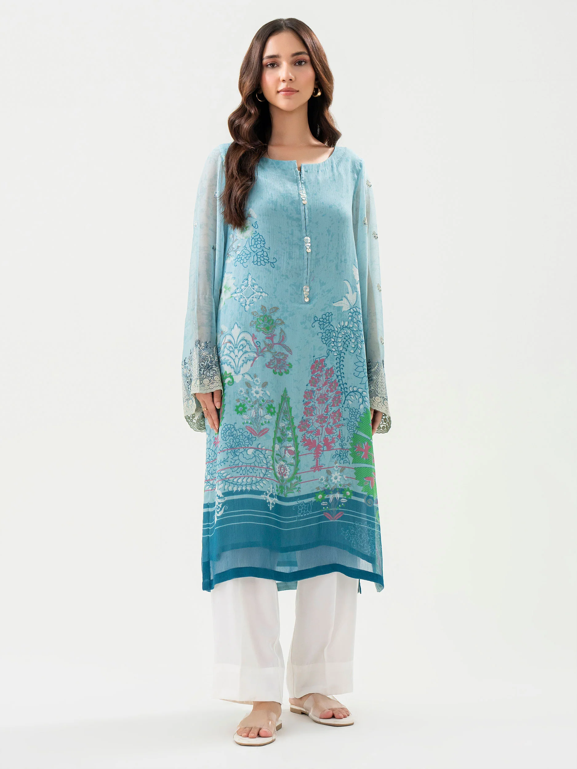 Chiffon Shirt-Embroidered (Pret) - Image 2
