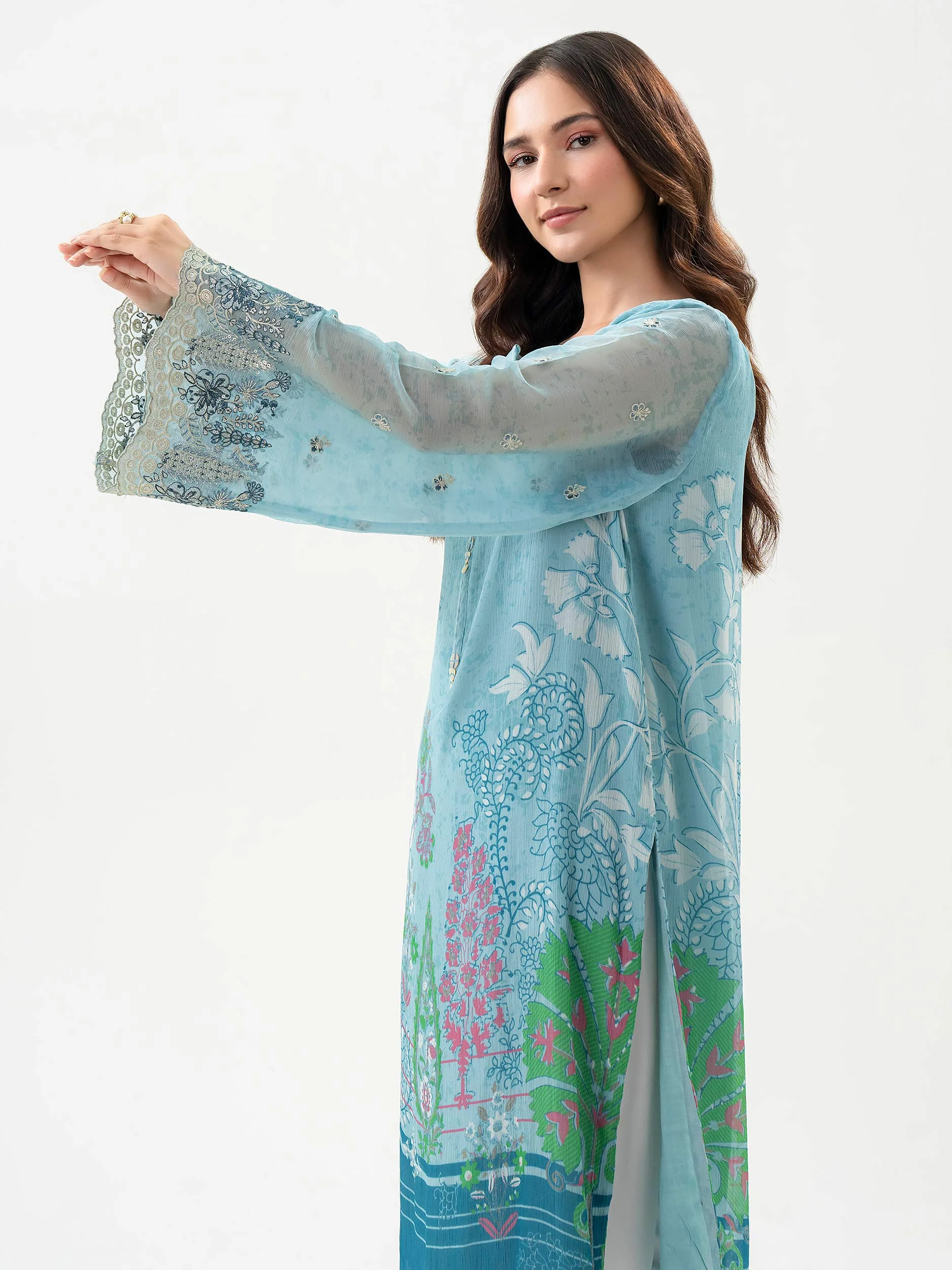 Chiffon Shirt-Embroidered (Pret) - Image 3