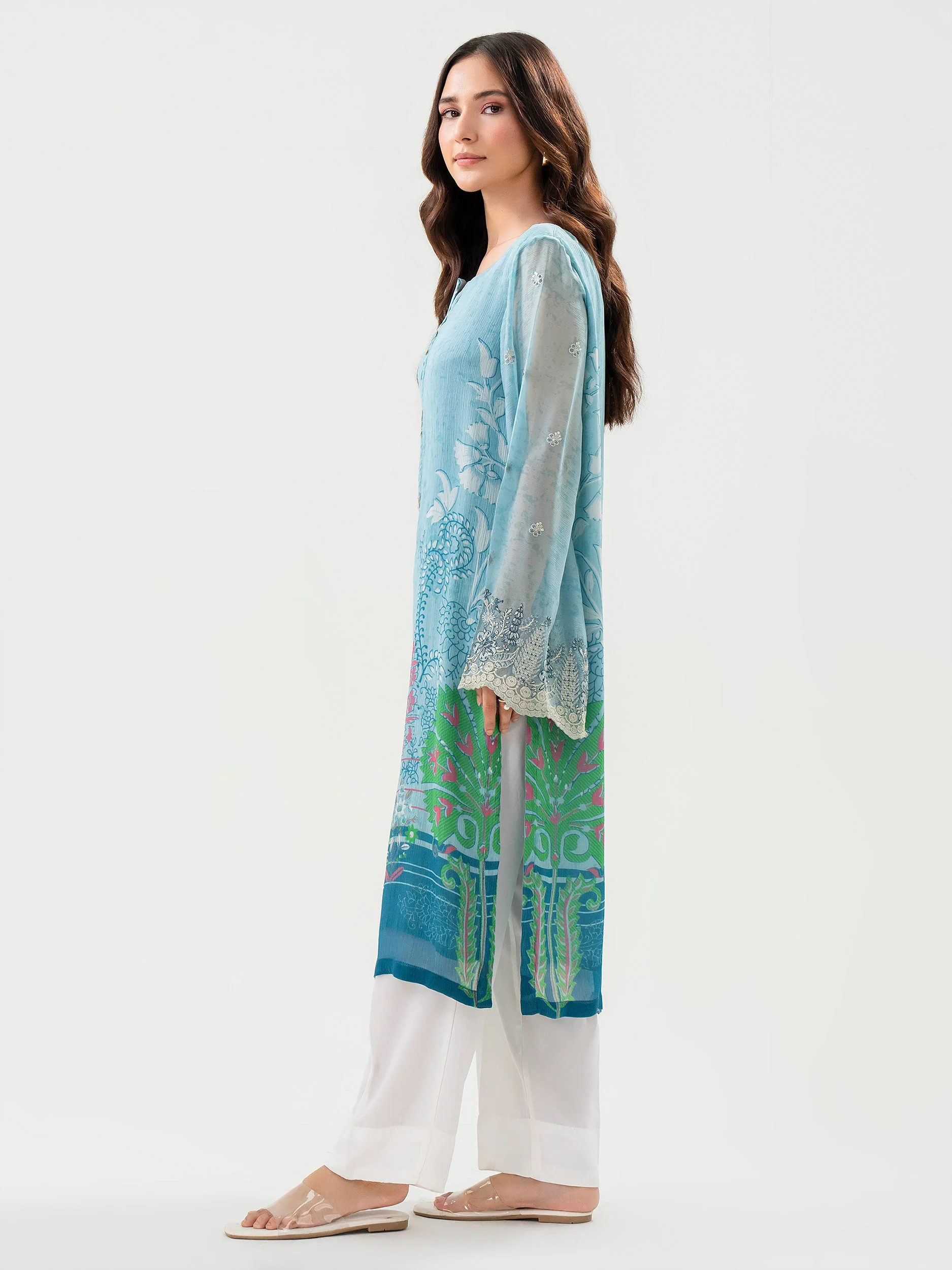 Chiffon Shirt-Embroidered (Pret) - Image 4