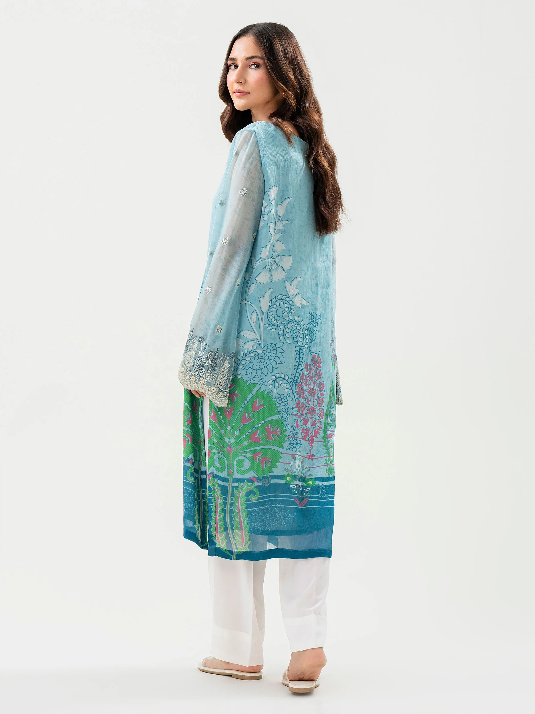 Chiffon Shirt-Embroidered (Pret) - Image 5
