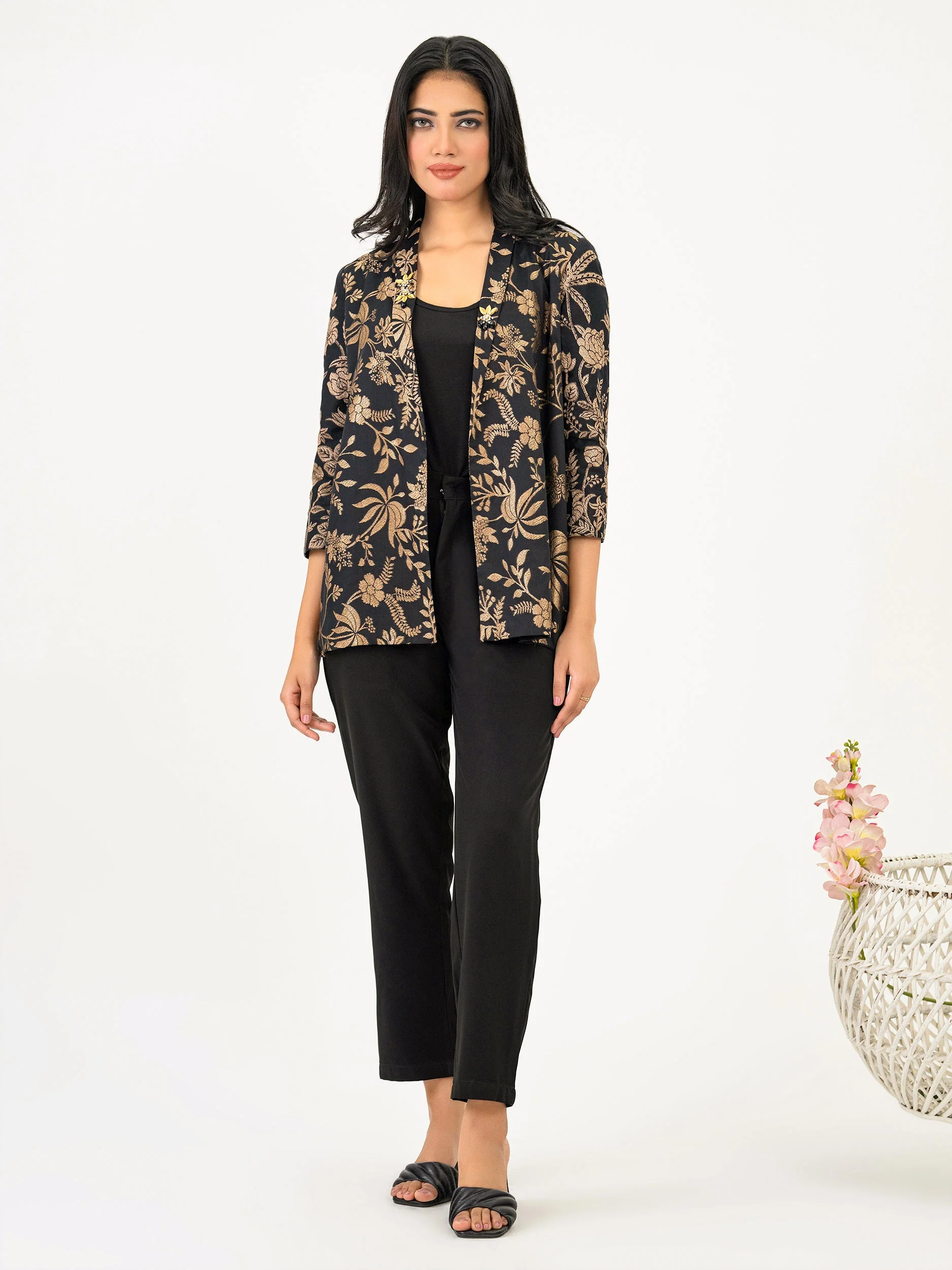 Jacquard Cardigan-Embellished (Pret) - Image 2