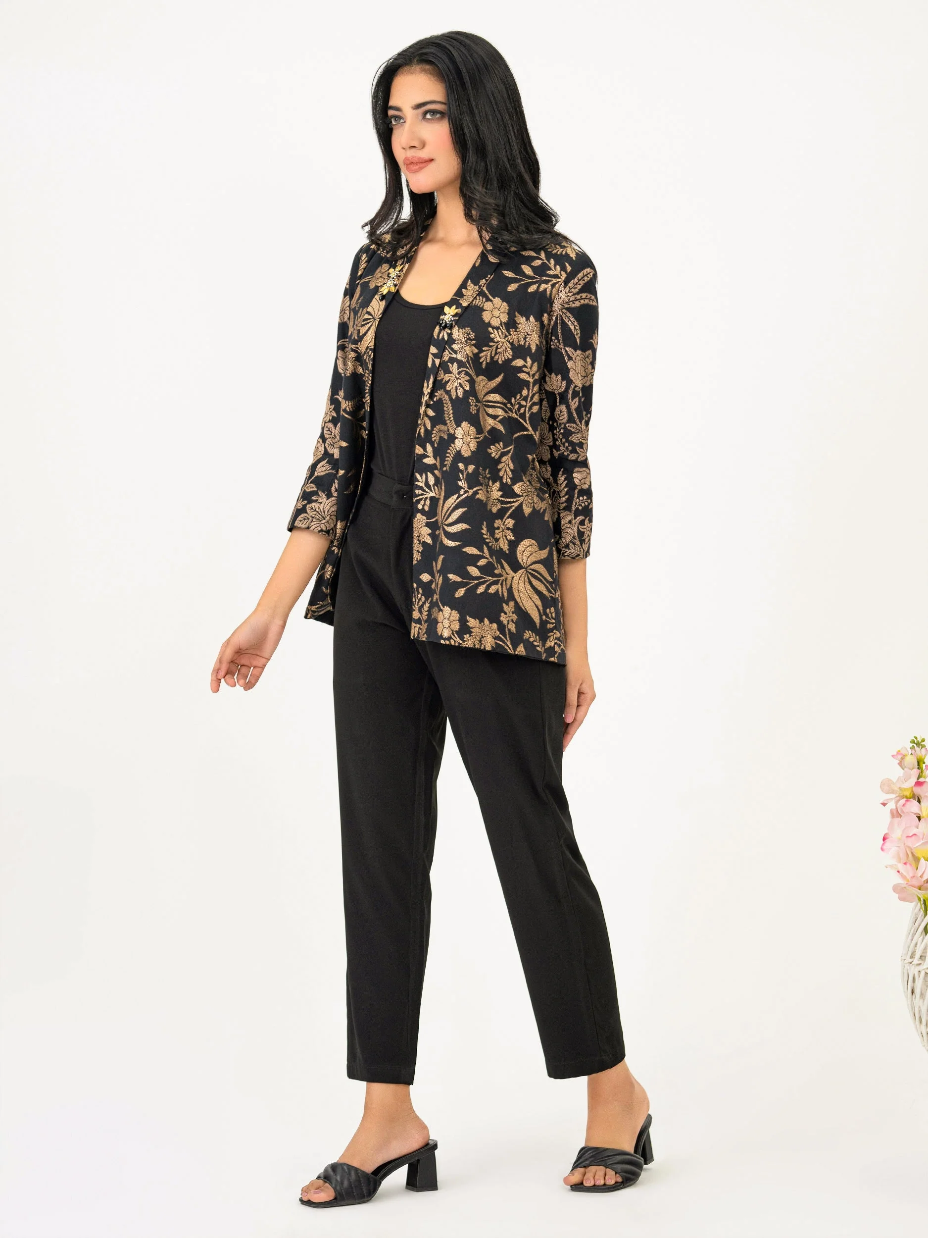 Jacquard Cardigan-Embellished (Pret) - Image 3