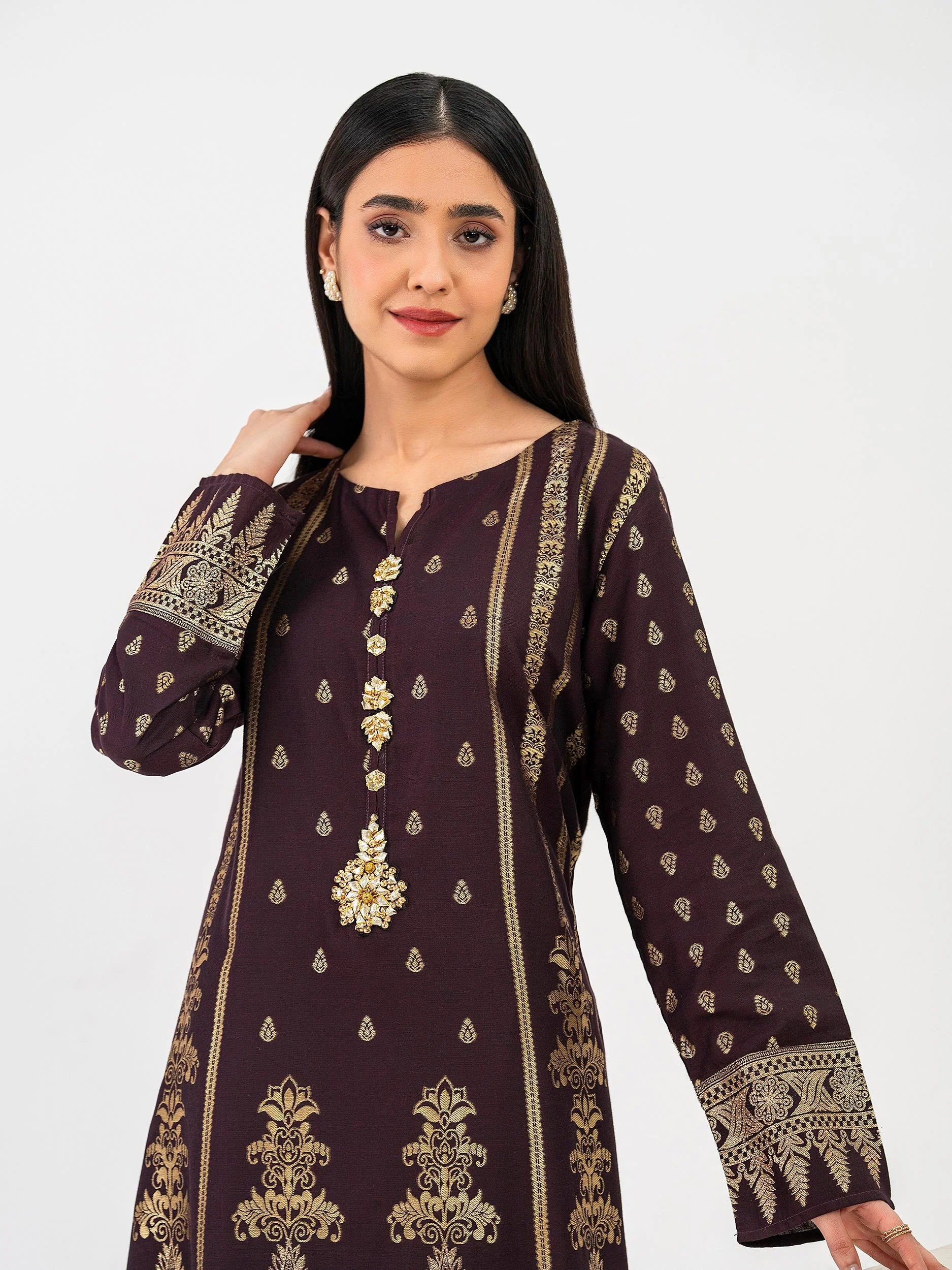 Jacquard Shirt-Embellished (Pret) - Image 4