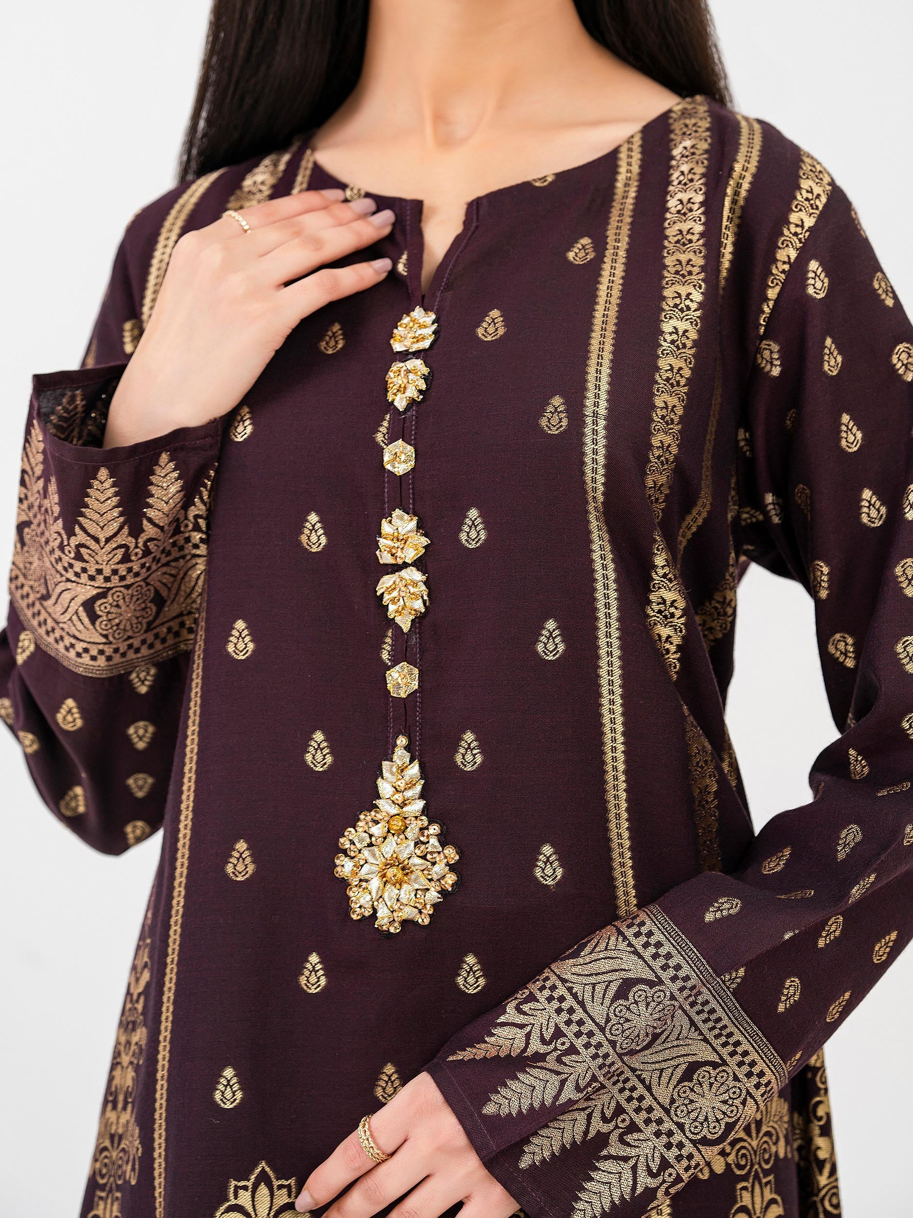 Jacquard Shirt-Embellished (Pret) - Image 6