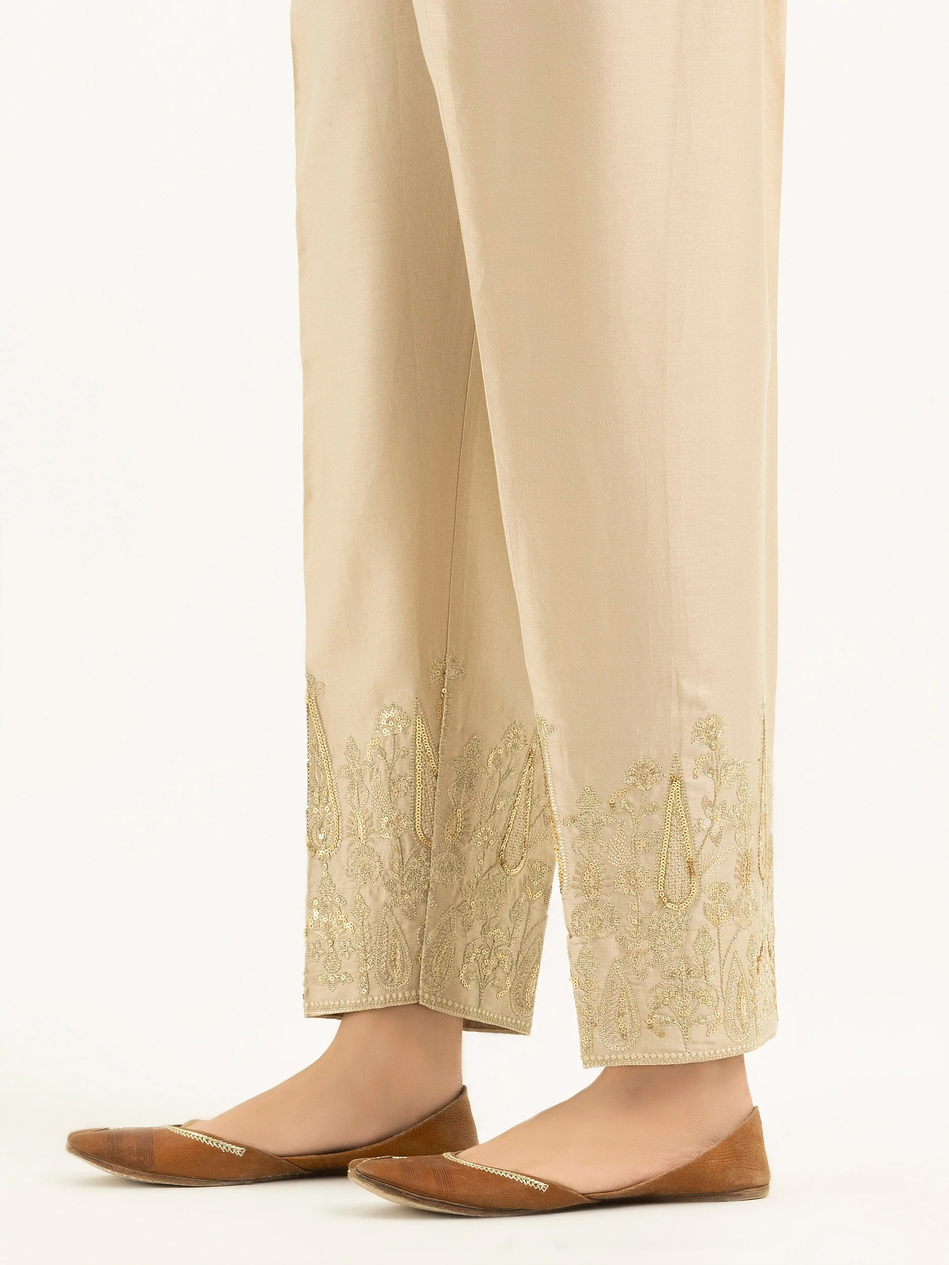 Satin Trousers-Embroidered (Pret) - Image 3