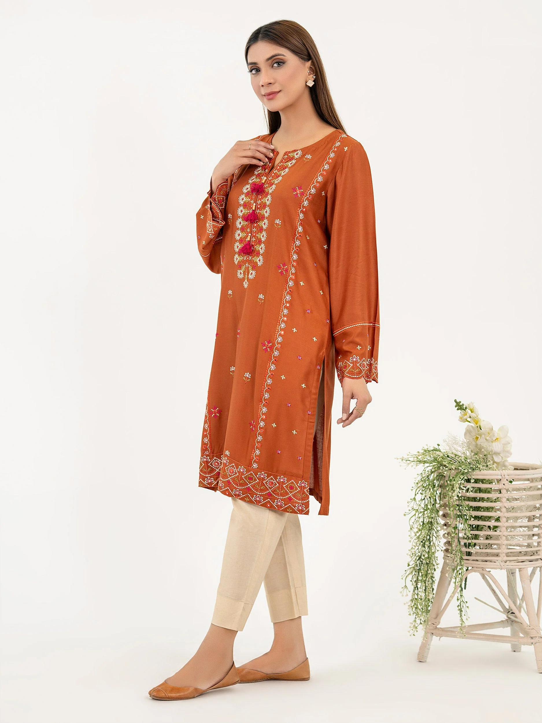 Linen Shirt-Embroidered (Pret) - Image 2