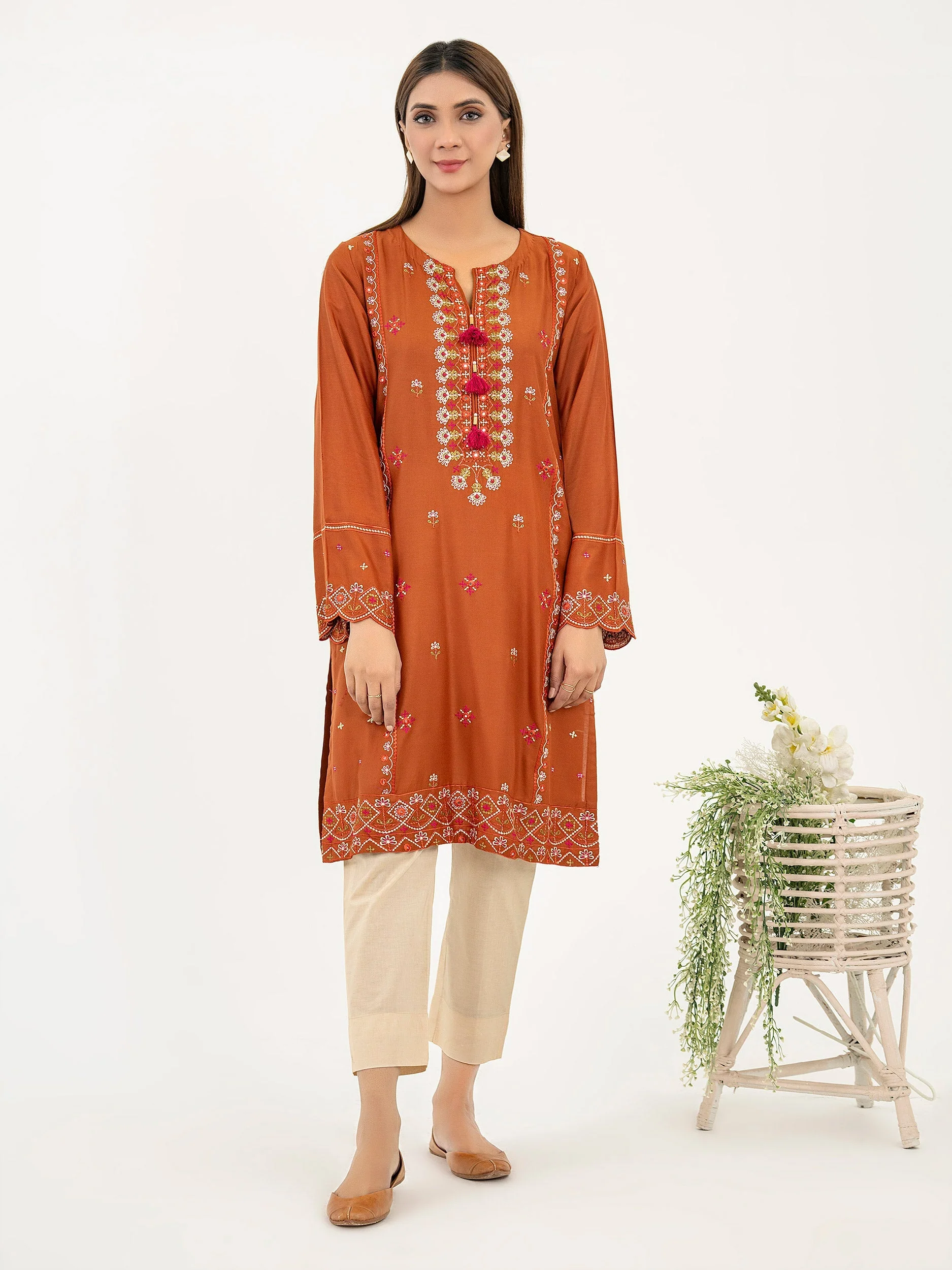 Linen Shirt-Embroidered (Pret) - Image 3