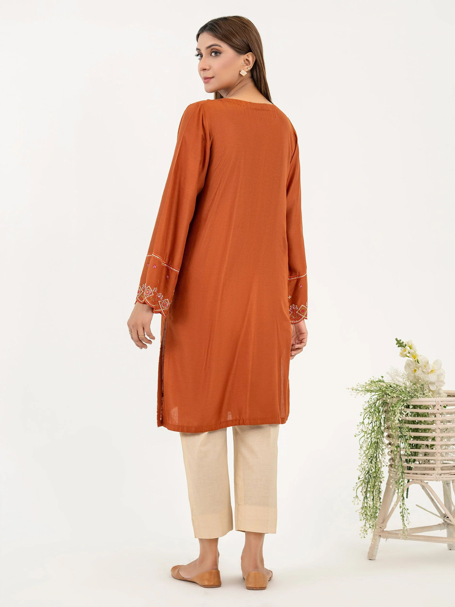 Linen Shirt-Embroidered (Pret) - Image 4