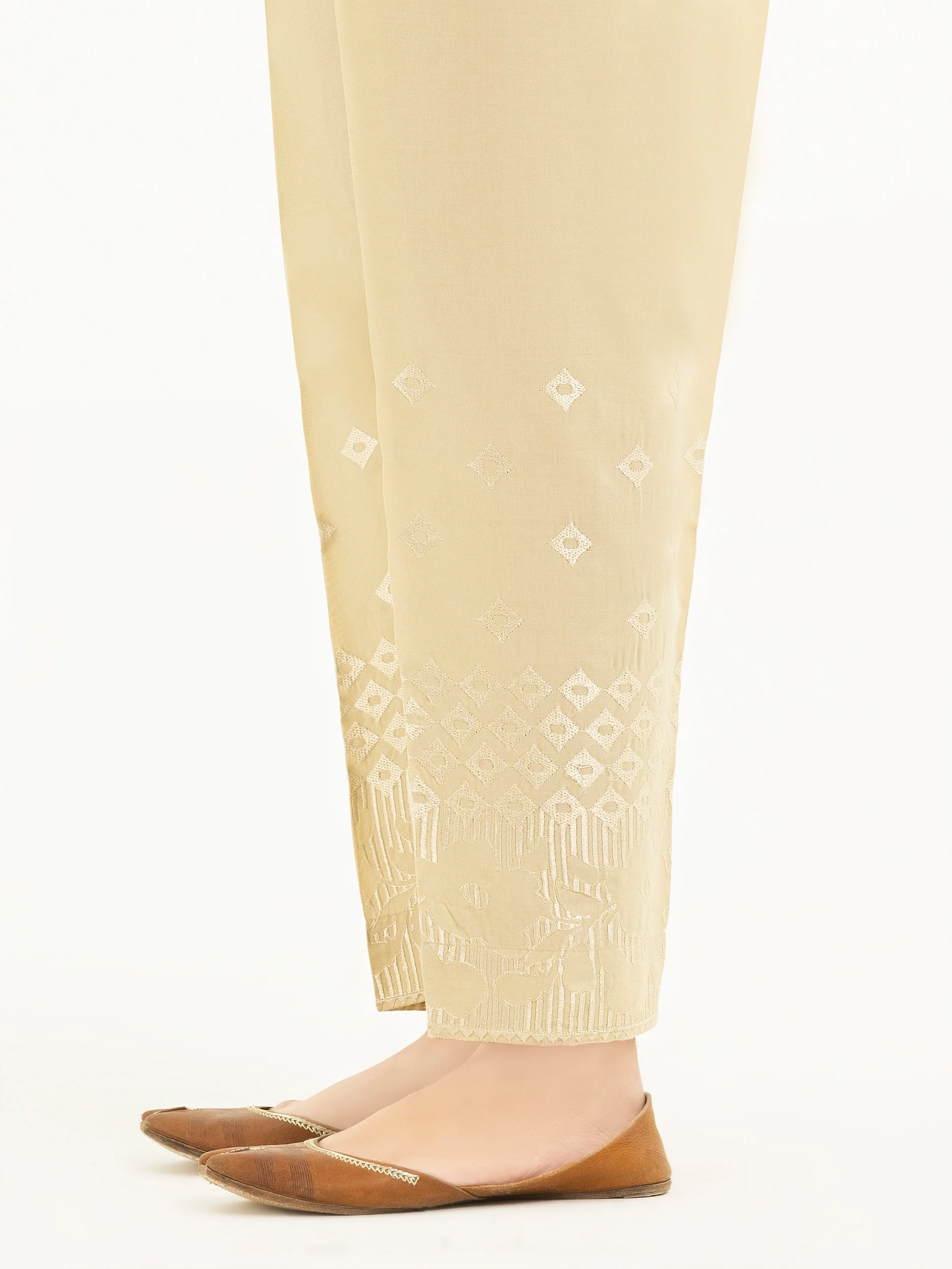 Embroidered Cambric Trousers(Pret) - Image 4