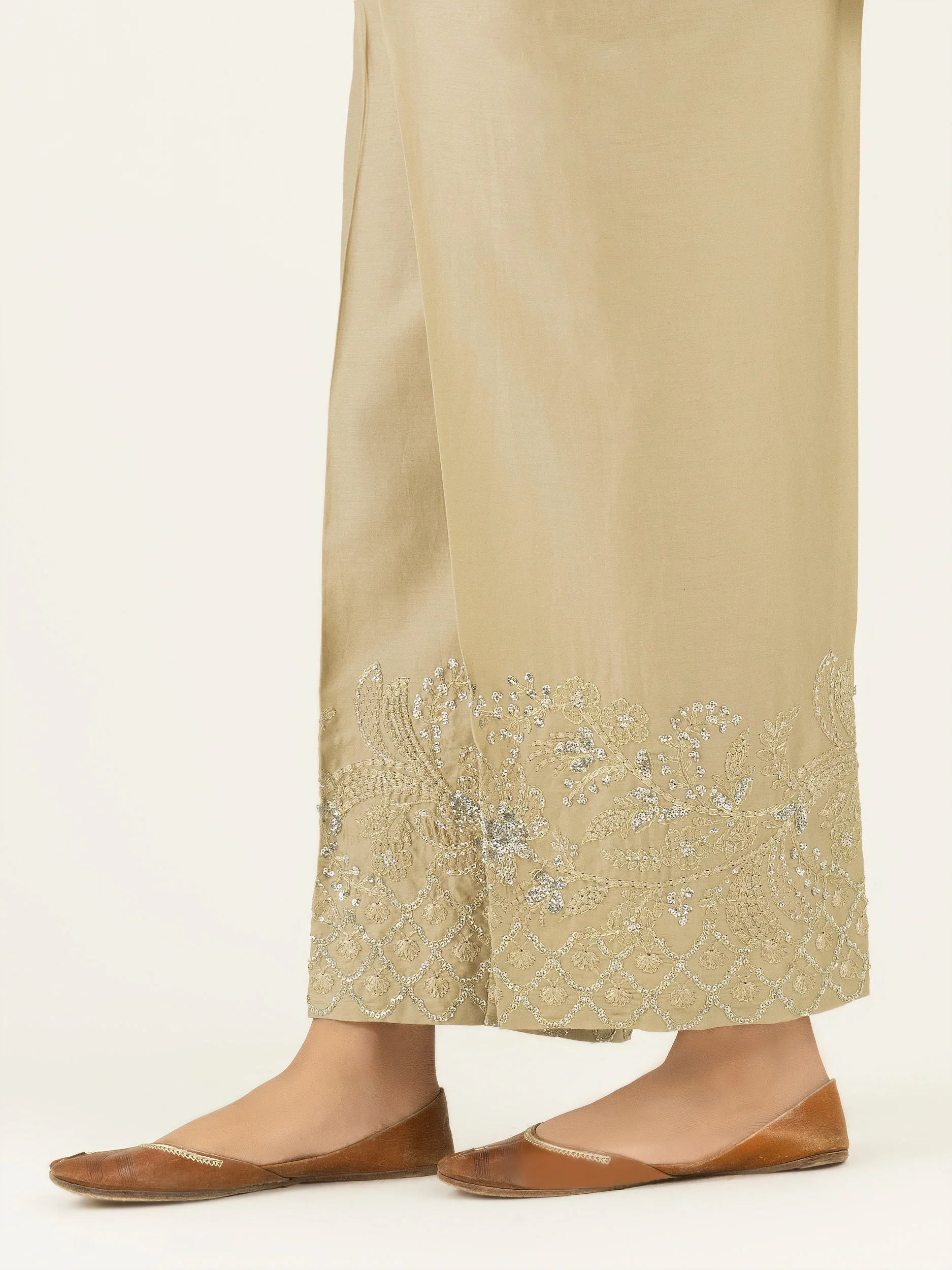 Satin Trouser-Embroidered (Pret) - Image 4