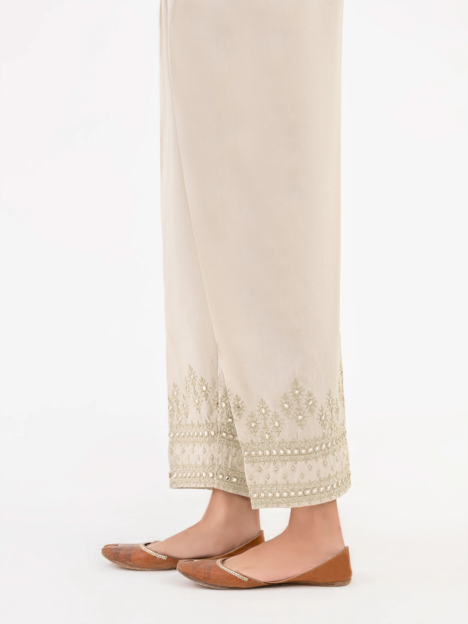 Raw Silk Trouser-Embroidered (Pret) - Image 3