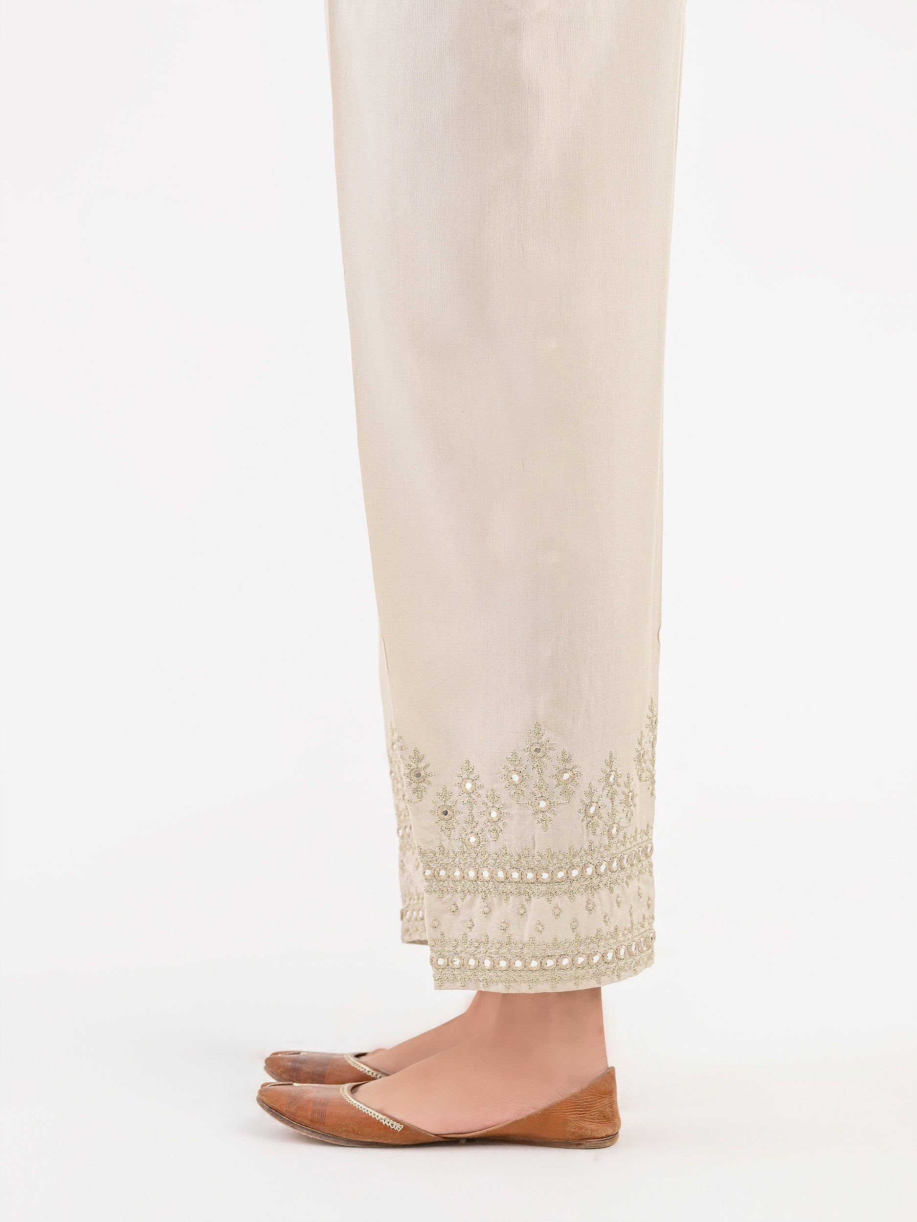 Raw Silk Trouser-Embroidered (Pret) - Image 4