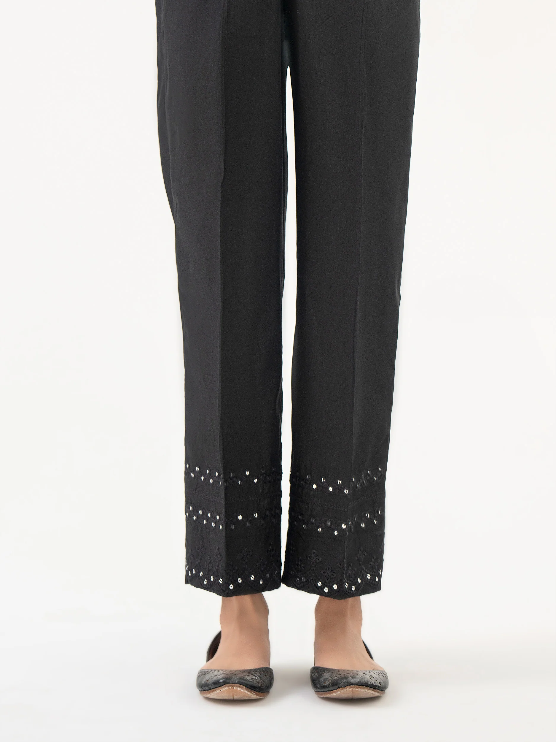 Raw Silk Trouser-Embroidered (Pret) - Image 4