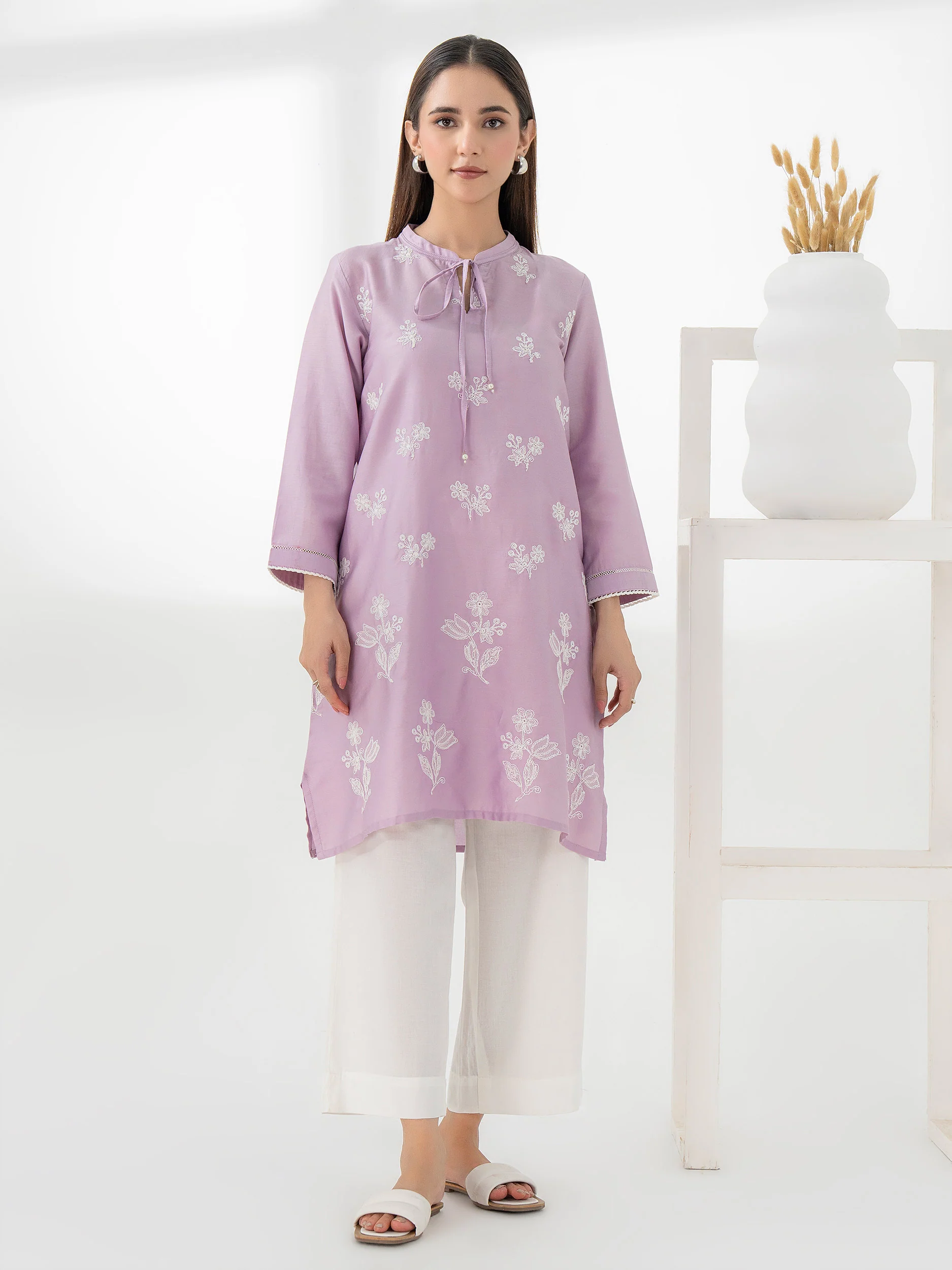 Satin Shirt-Embroidered (Pret) - Image 4