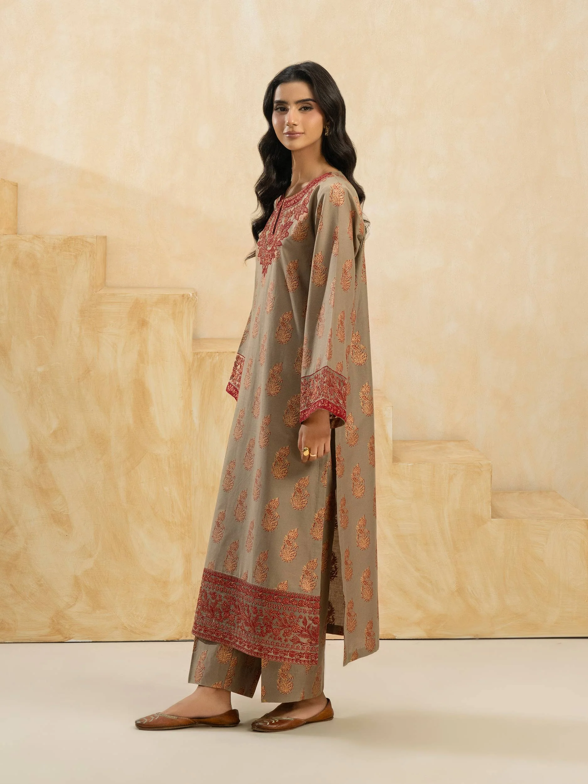 2 Piece Cotton Suit-Embroidered (Pret) - Image 3