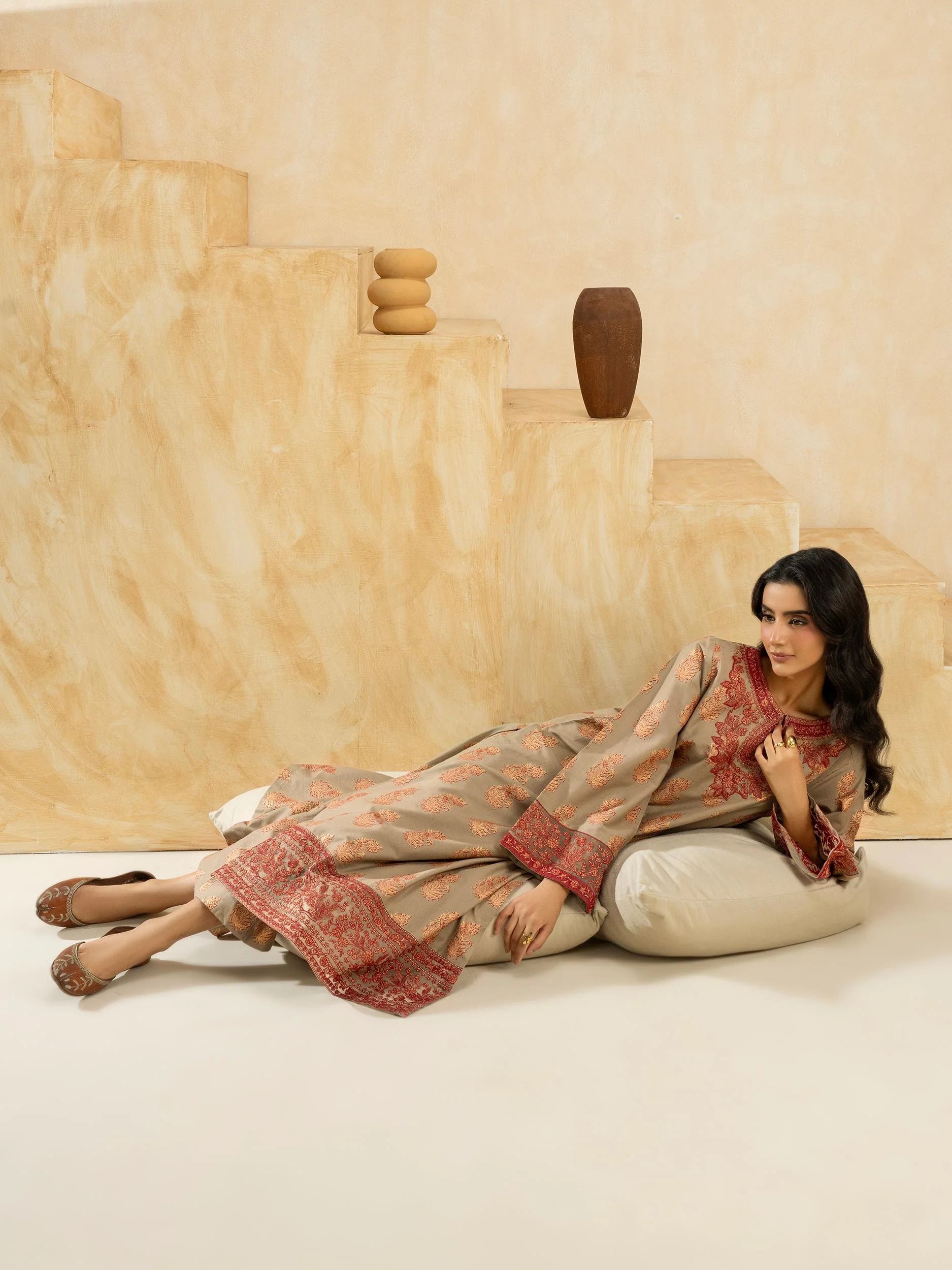 2 Piece Cotton Suit-Embroidered (Pret) - Image 6