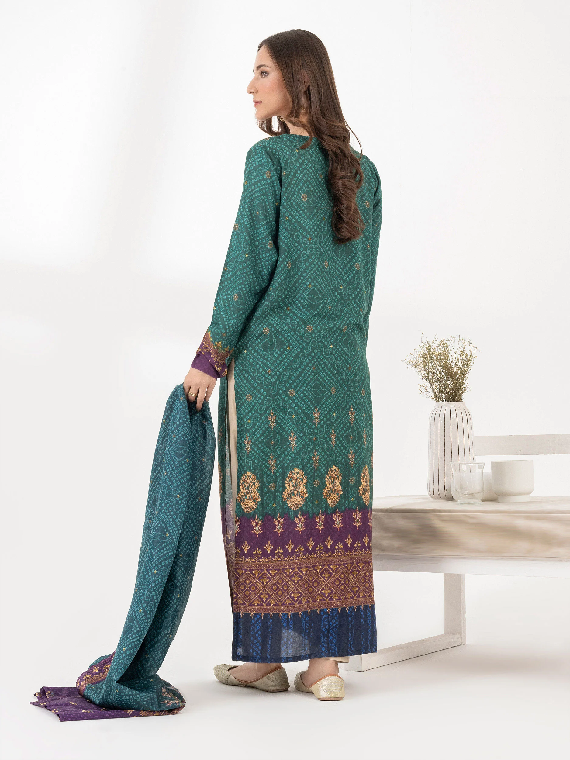 2 Piece Viscose Suit-Embroidered (Pret) - Image 5