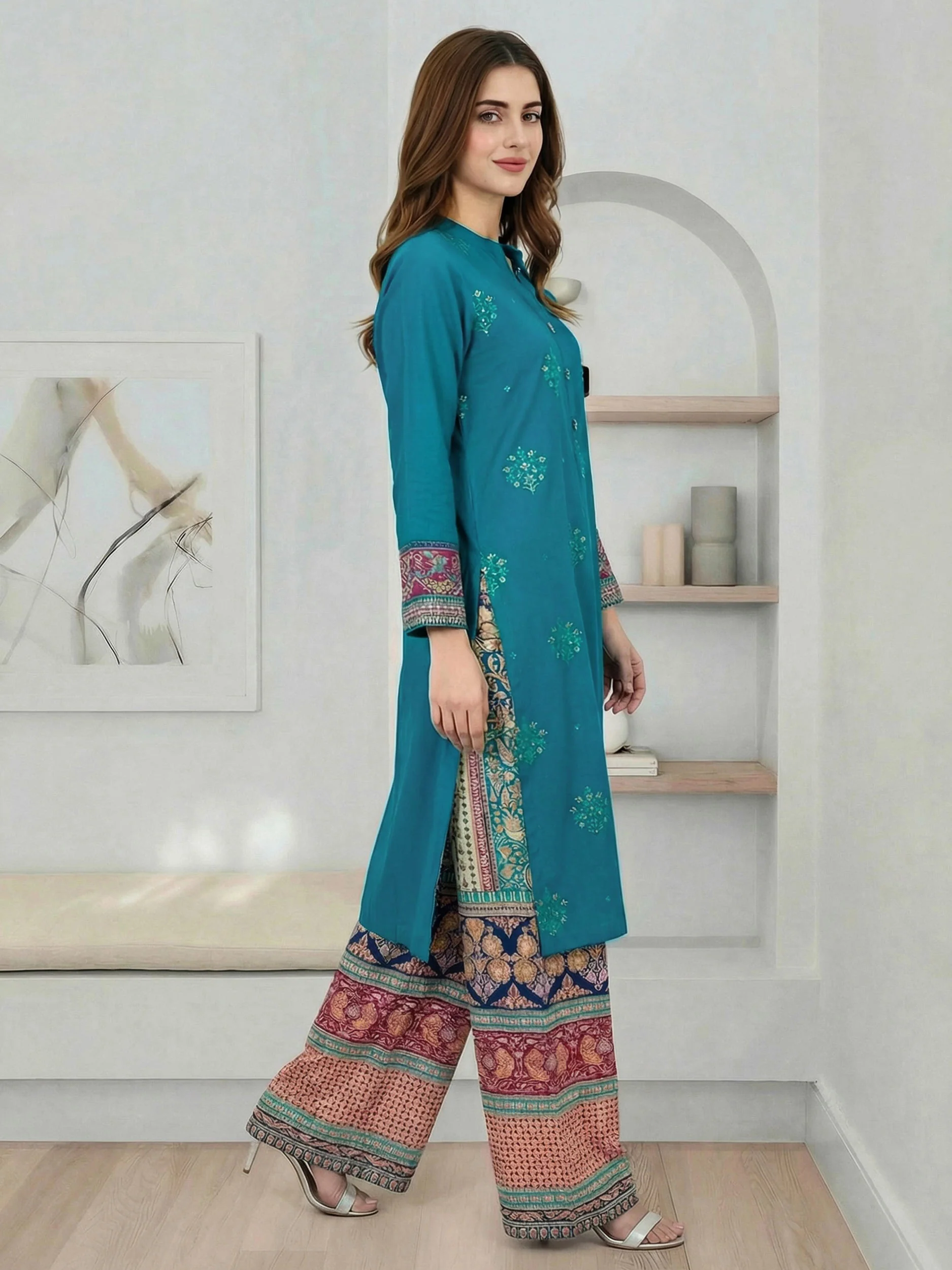 2 Piece Lawn Suit- Embroidered (Pret) - Image 2