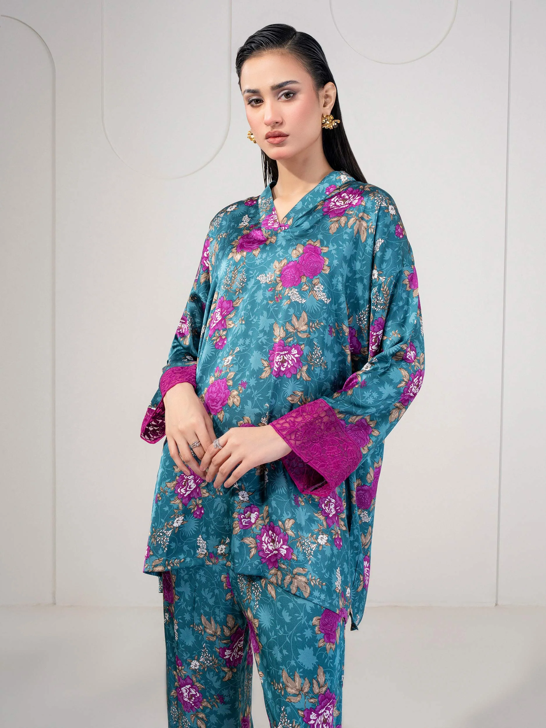 Silk Co ord Set-Embroidered - Image 2