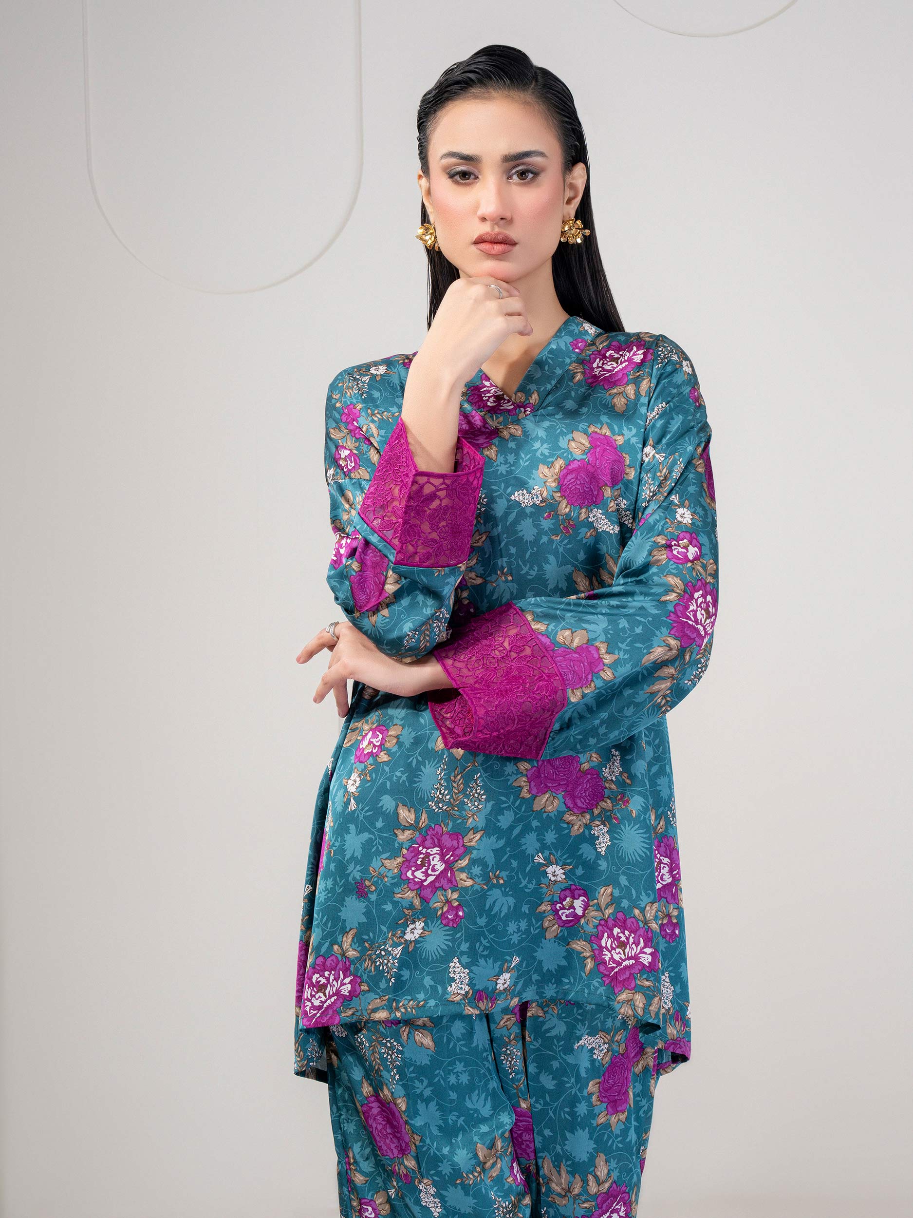 Silk Co ord Set-Embroidered - Image 5