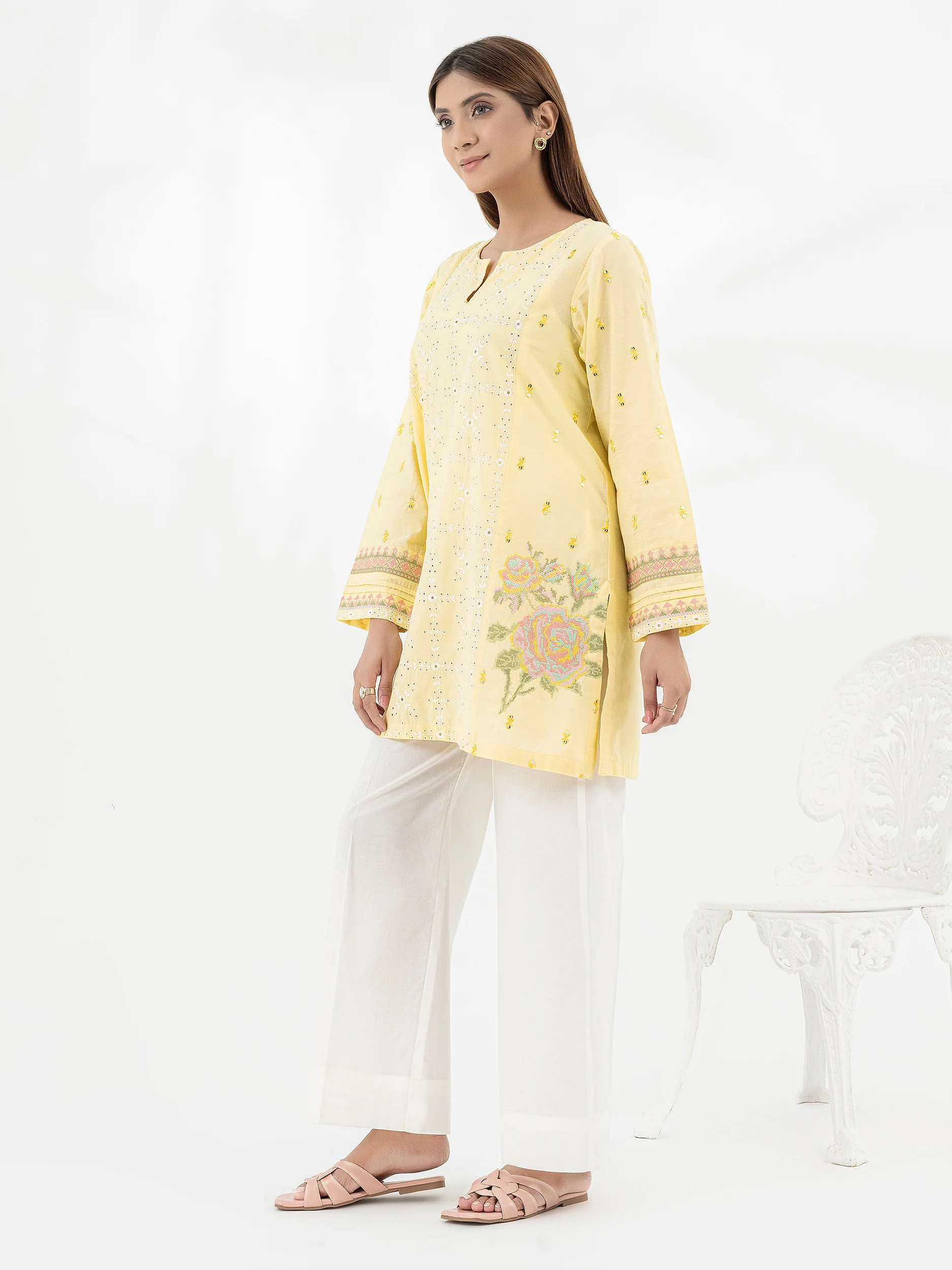 Yarn Dyed Kurti-Embroidered (Pret) - Image 3