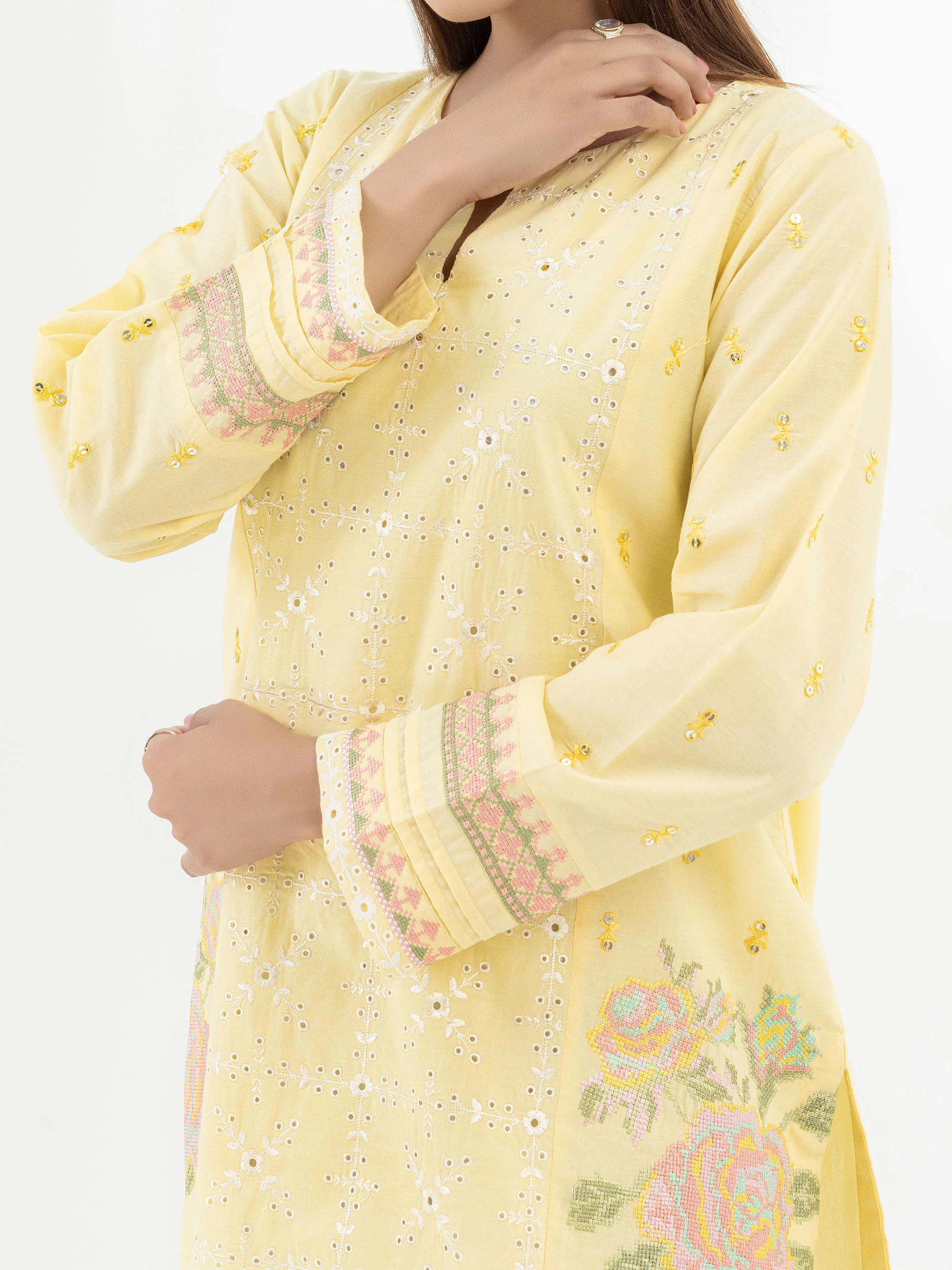 Yarn Dyed Kurti-Embroidered (Pret) - Image 6