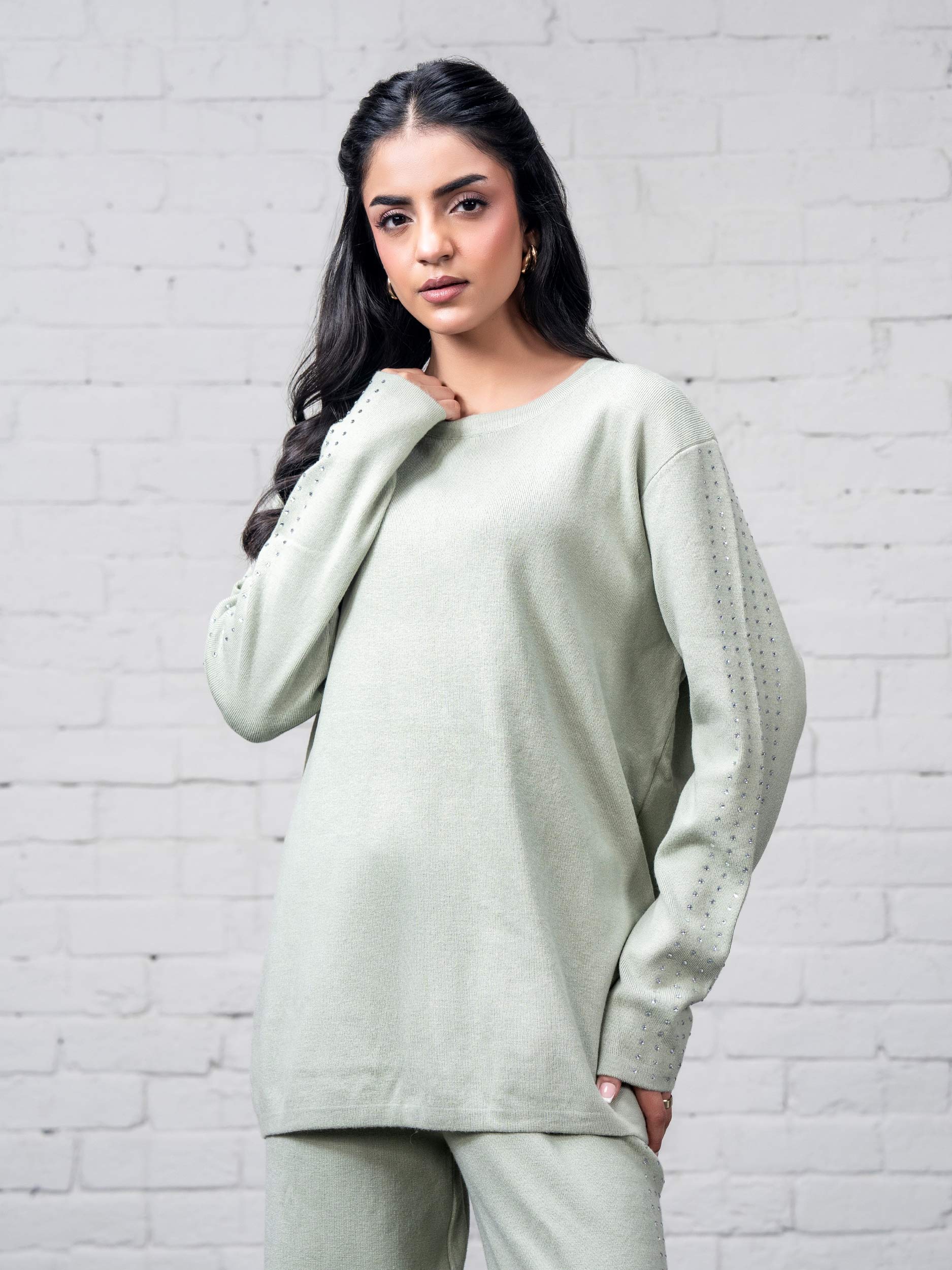 Knitted Co-ord Set- Embellished - Image 4