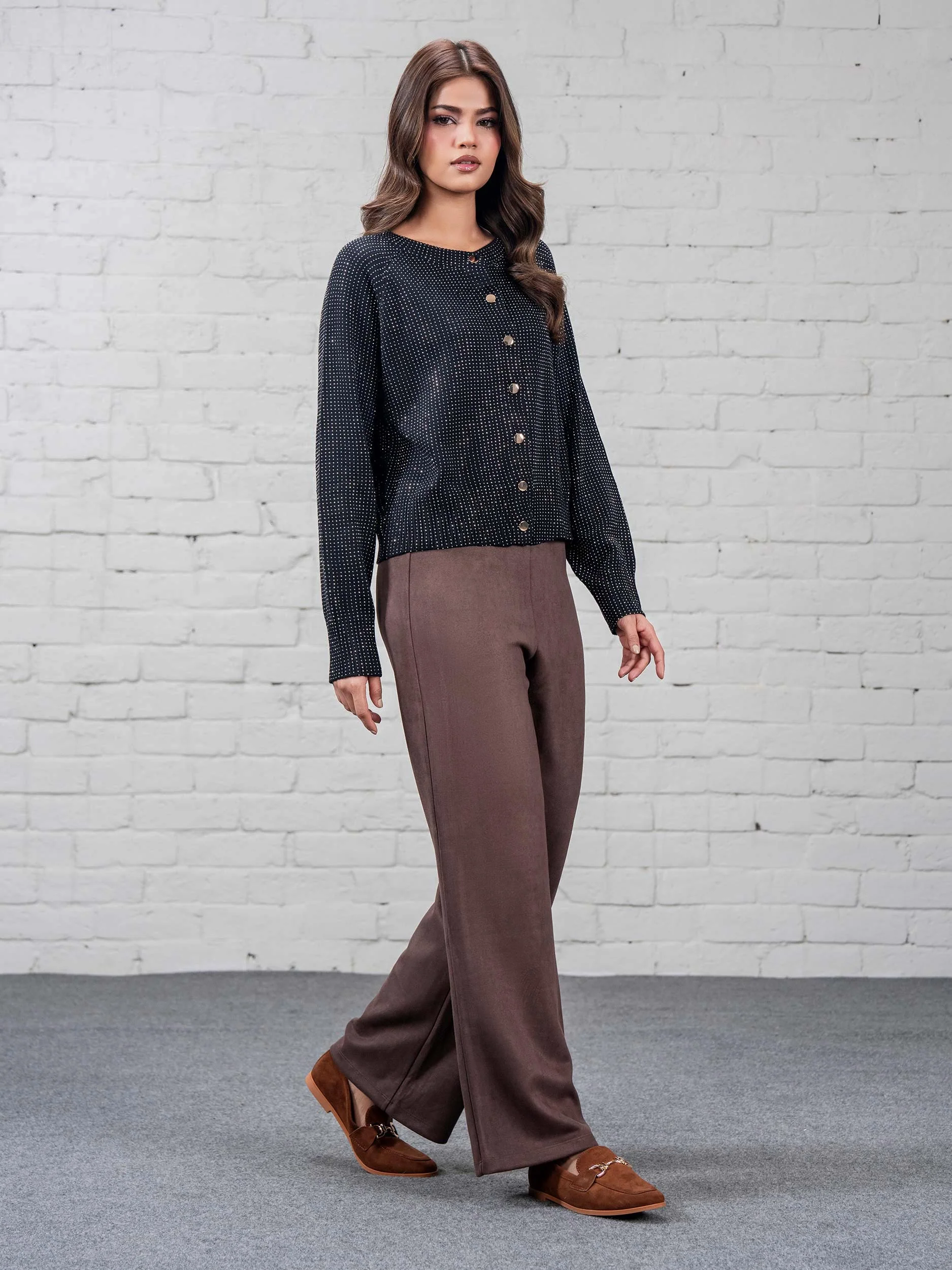 Woolen Cardigan- Embellished - Image 2