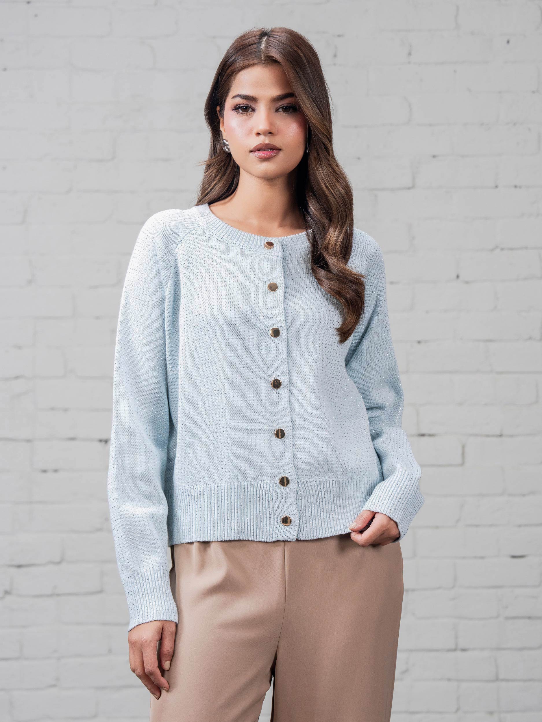 Woolen Cardigan- Embellished - Image 4