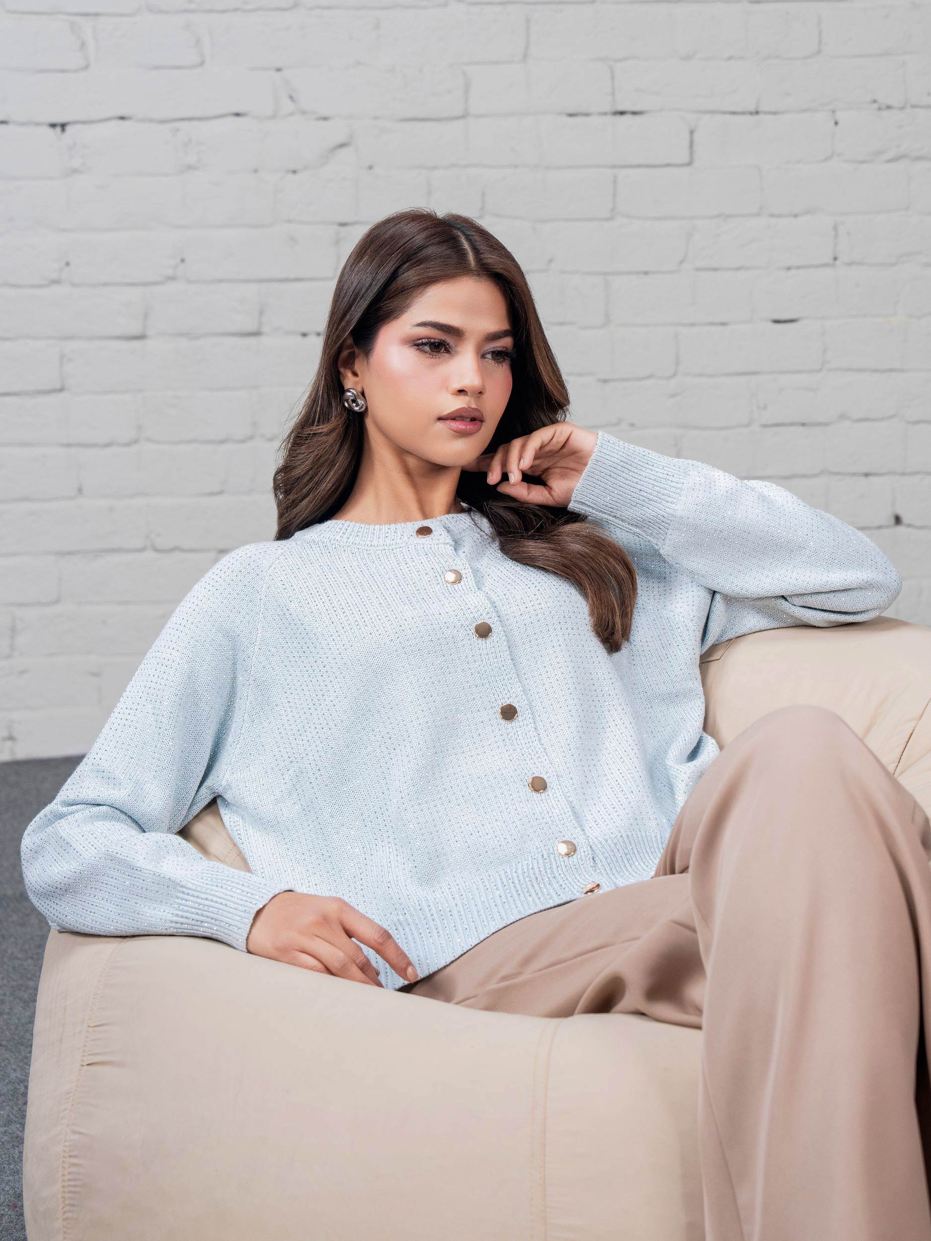 Woolen Cardigan- Embellished - Image 6
