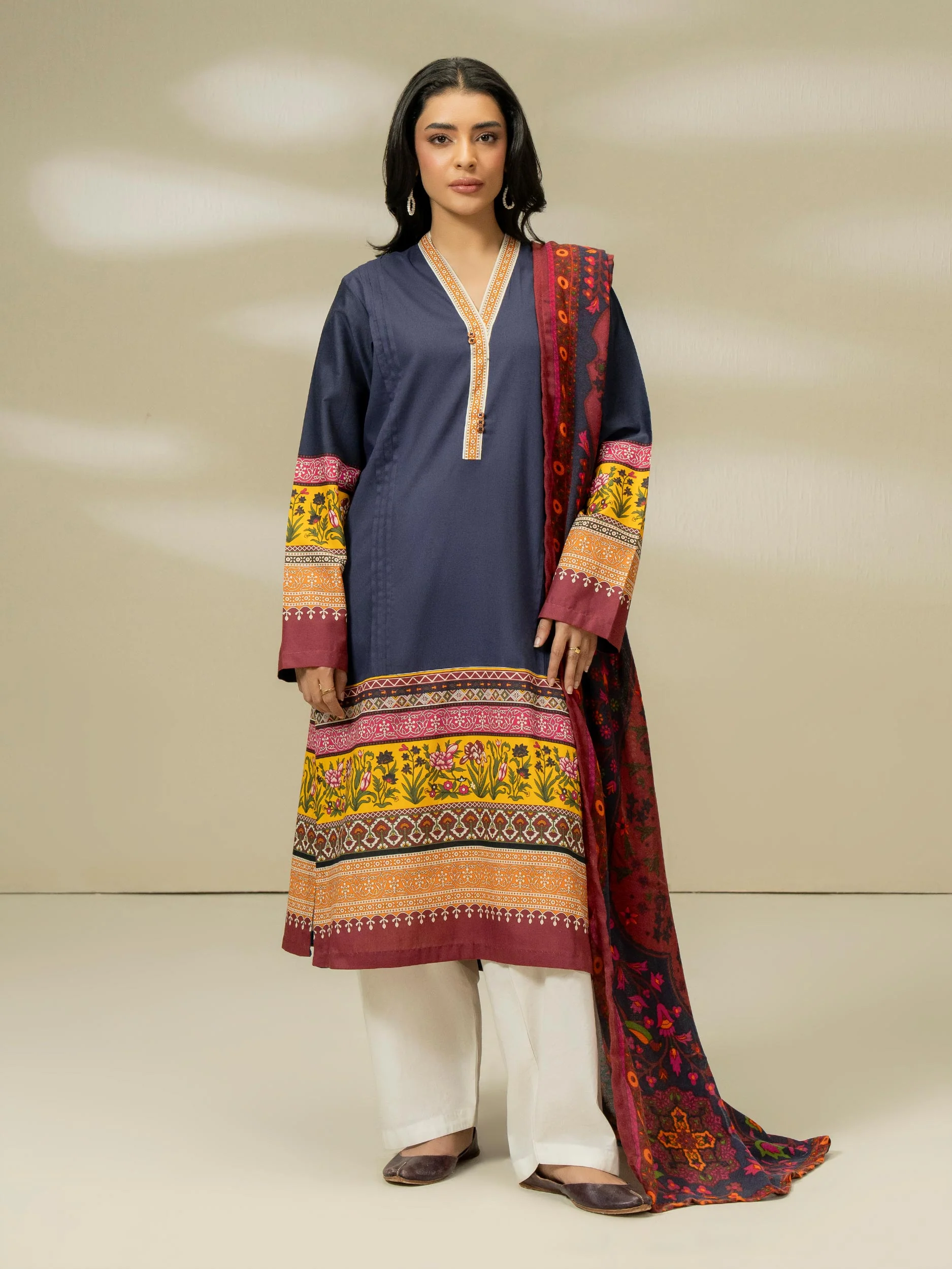 2 Piece Winter Cotton Suit-Printed (Pret) - Image 2