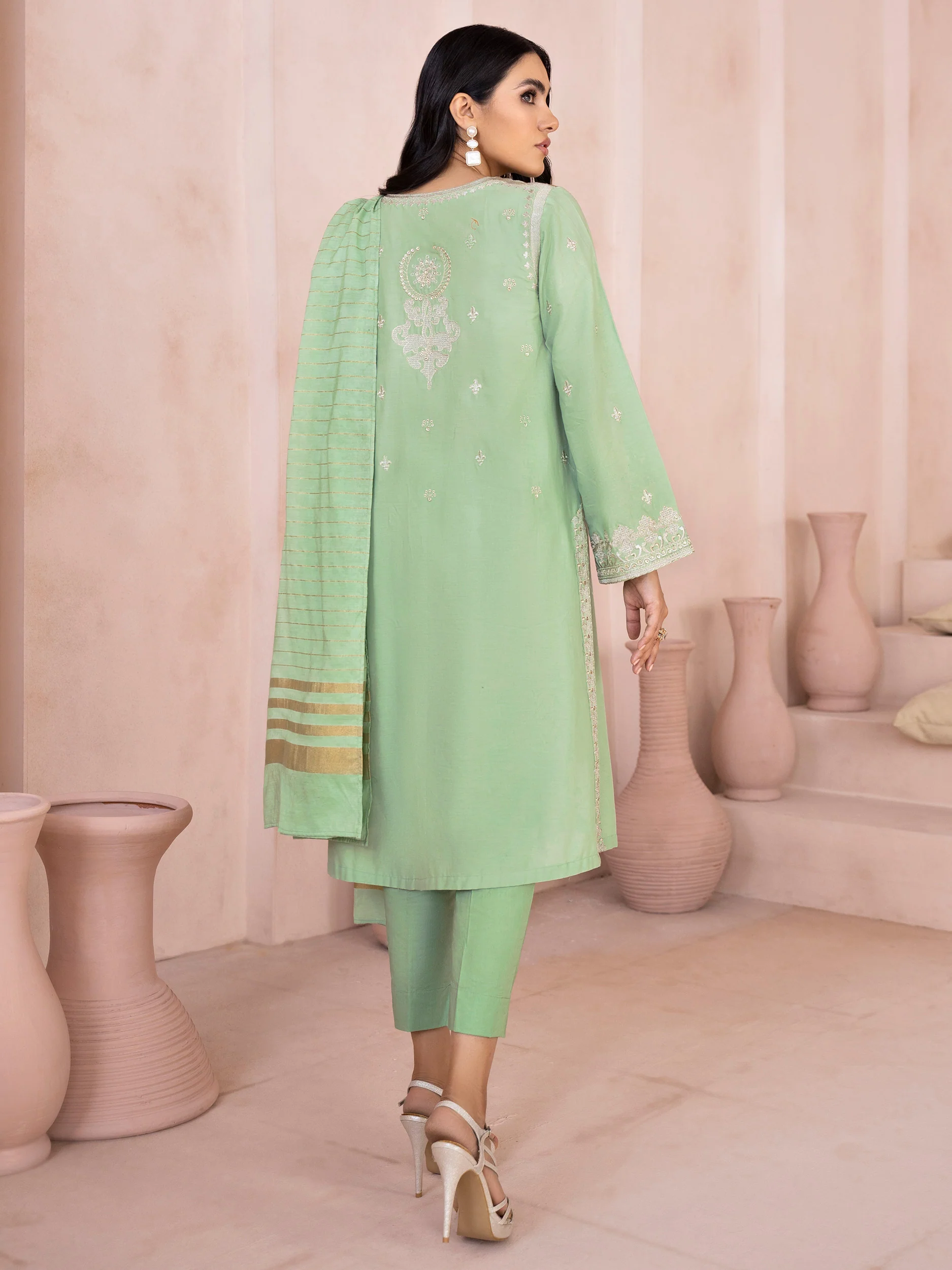 2 Piece Winter Cotton Suit-Embroidered (Unstitched) - Image 4