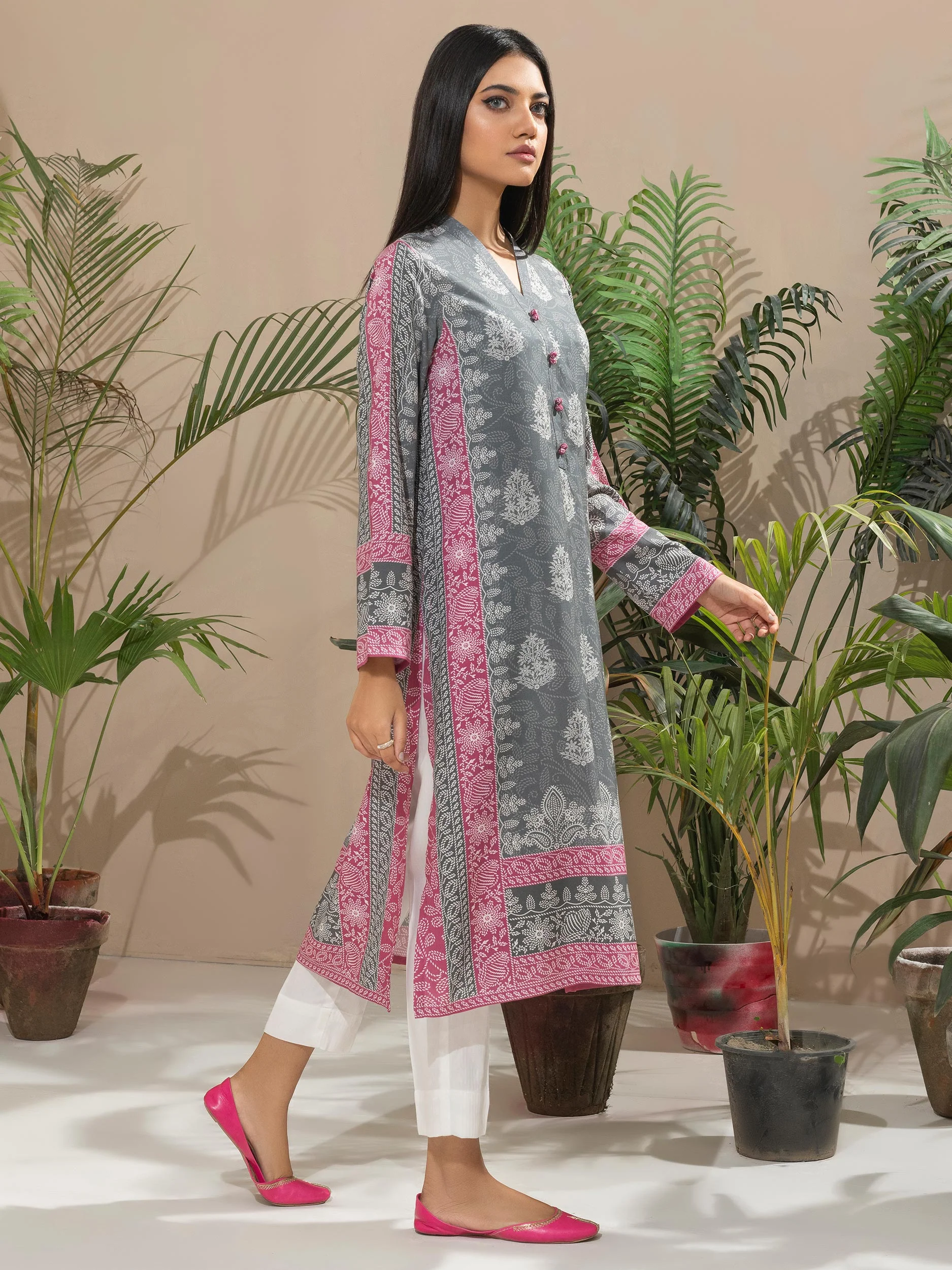 Linen Shirt-Printed (Unstitched) - Image 3
