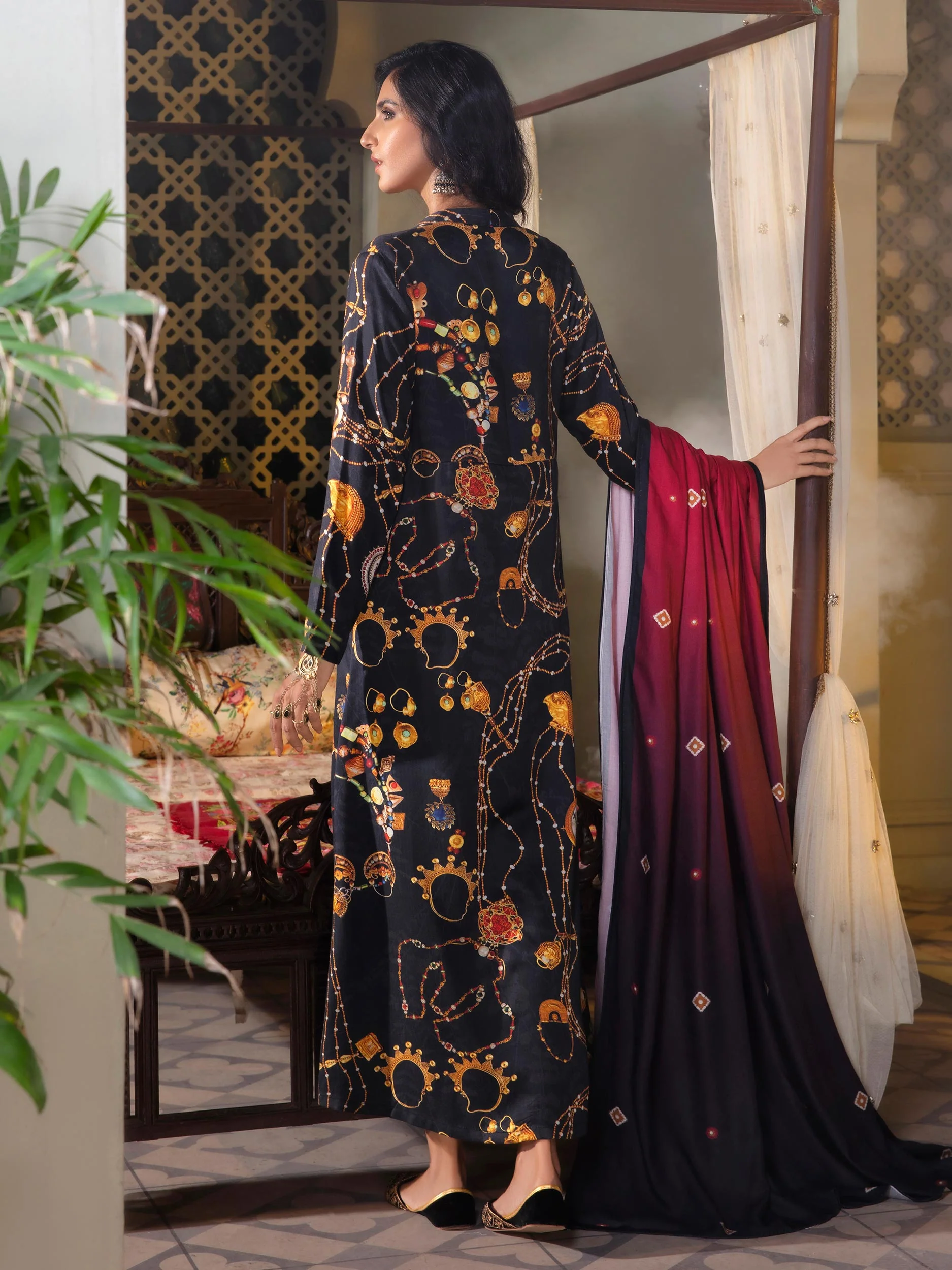 3 Piece Linen Suit-Printed (Unstitched) - Image 4
