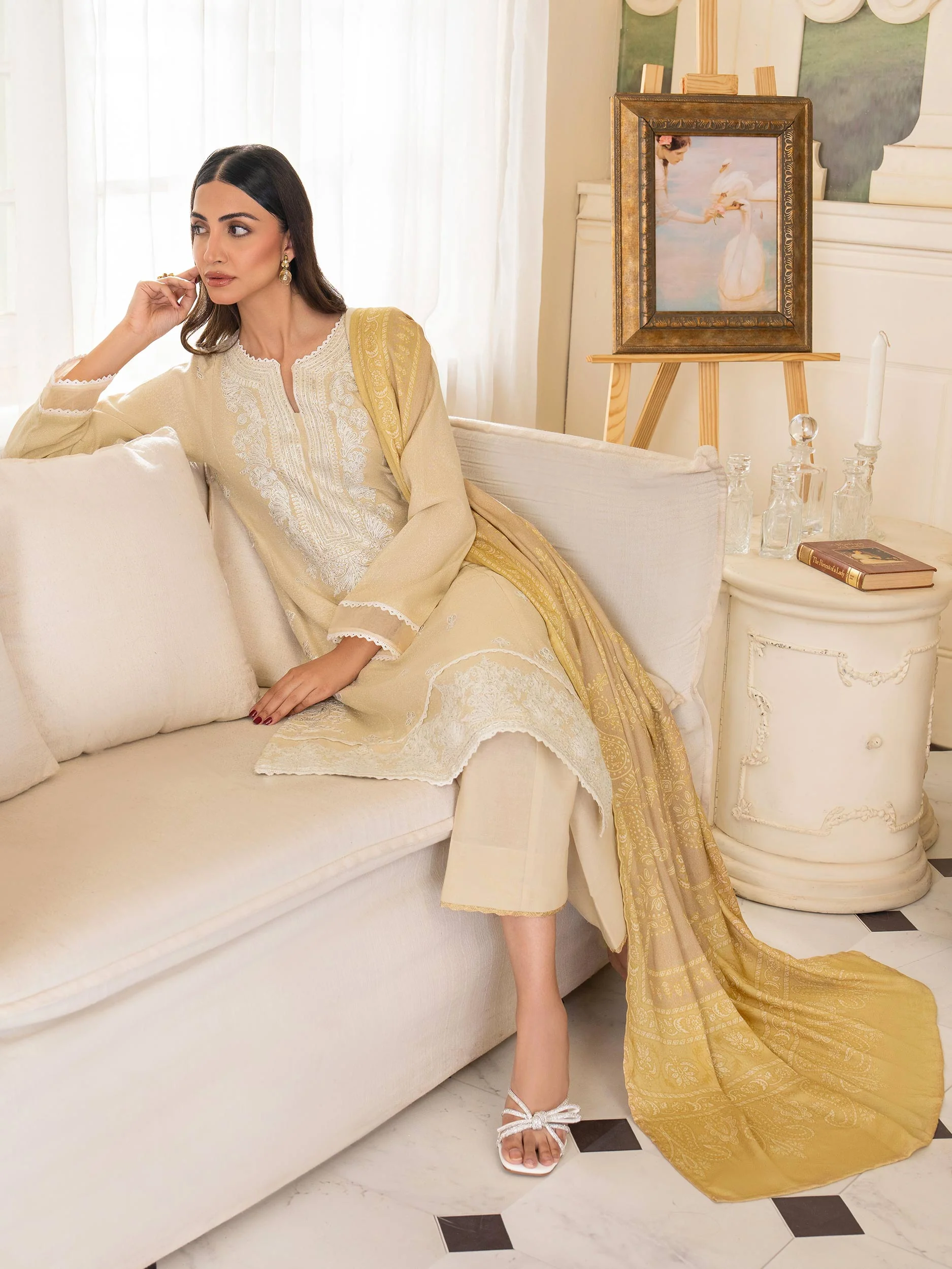3 Piece Karandi Suit-Embroidered (Unstitched) - Image 3