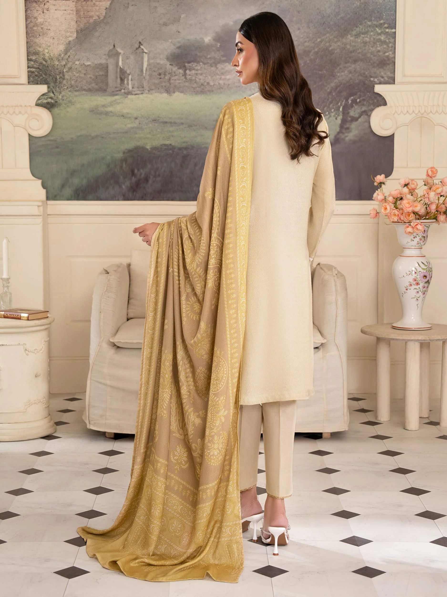 3 Piece Karandi Suit-Embroidered (Unstitched) - Image 5