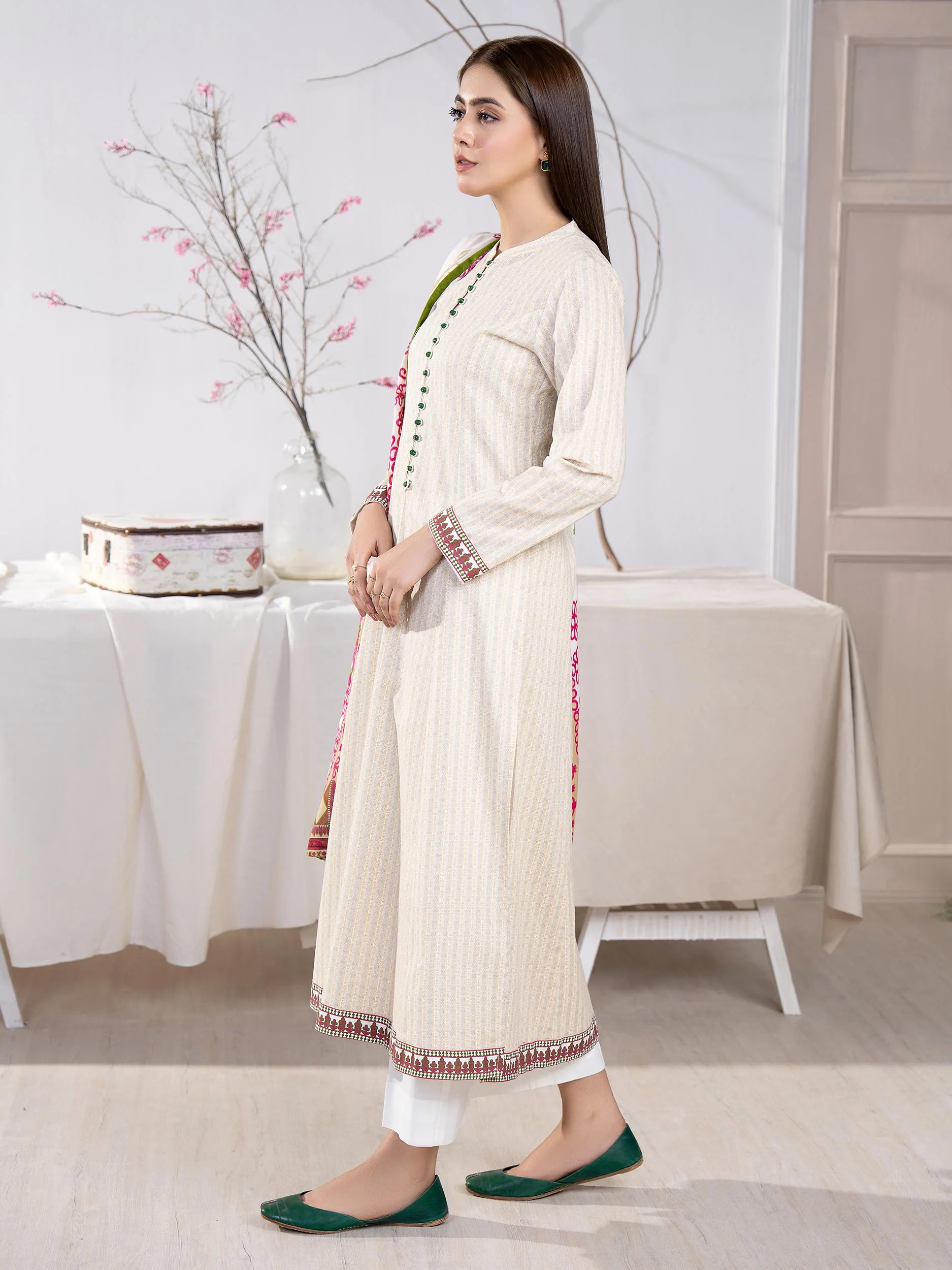 2 Piece Khaddar Suit-Printed(Unstitched) - Image 5