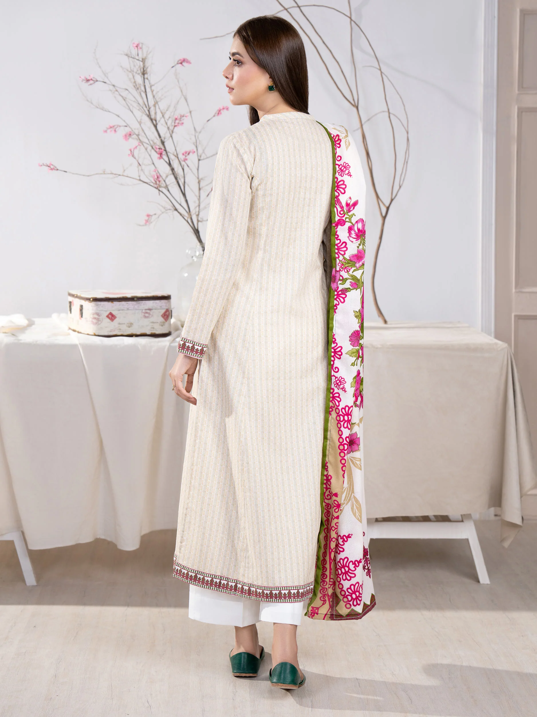 2 Piece Khaddar Suit-Printed(Unstitched) - Image 6