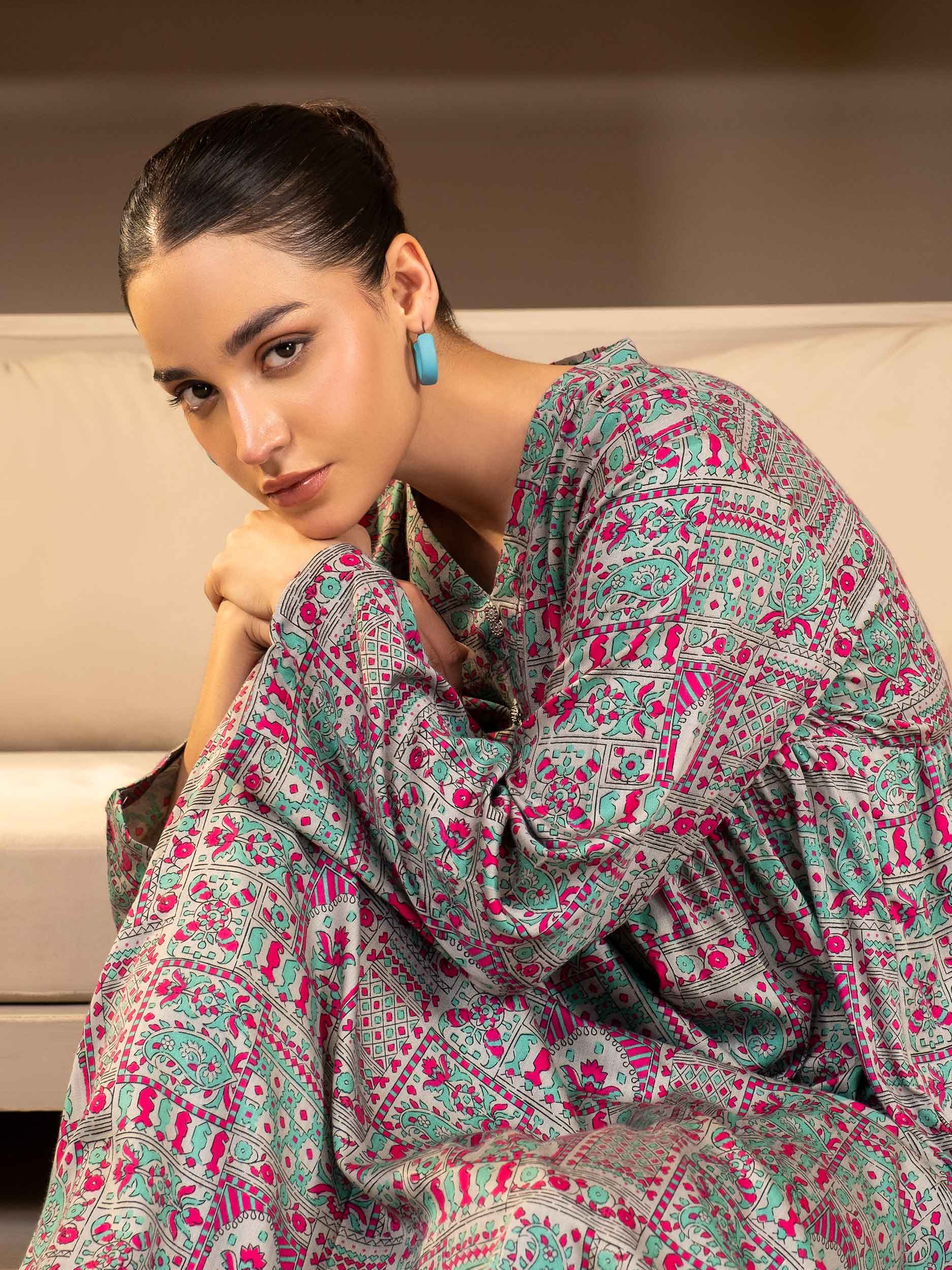 Linen Shirt-Printed (Unstitched) - Image 5
