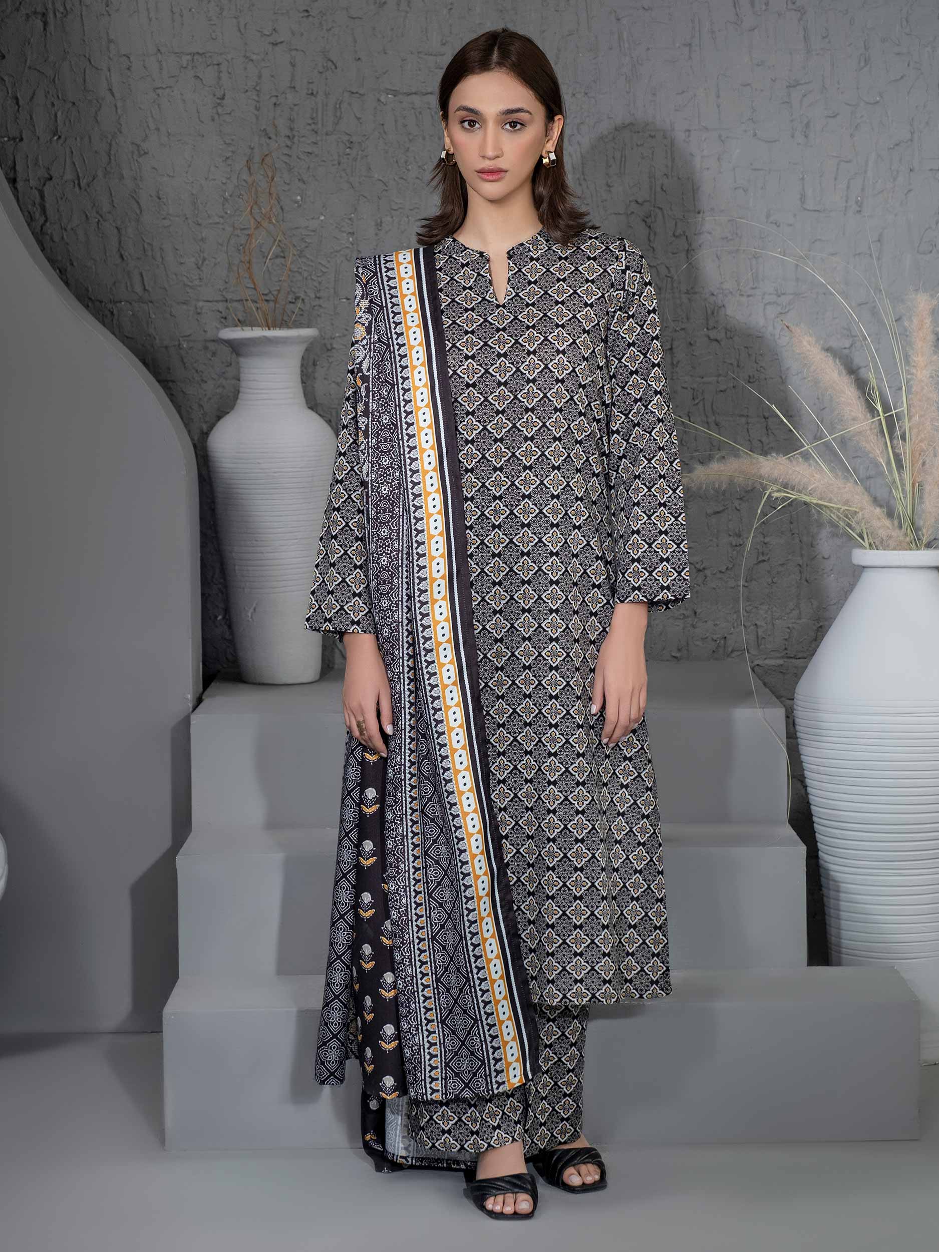 3 Piece Khaddar Suit-Printed (Unstitched) - Image 2