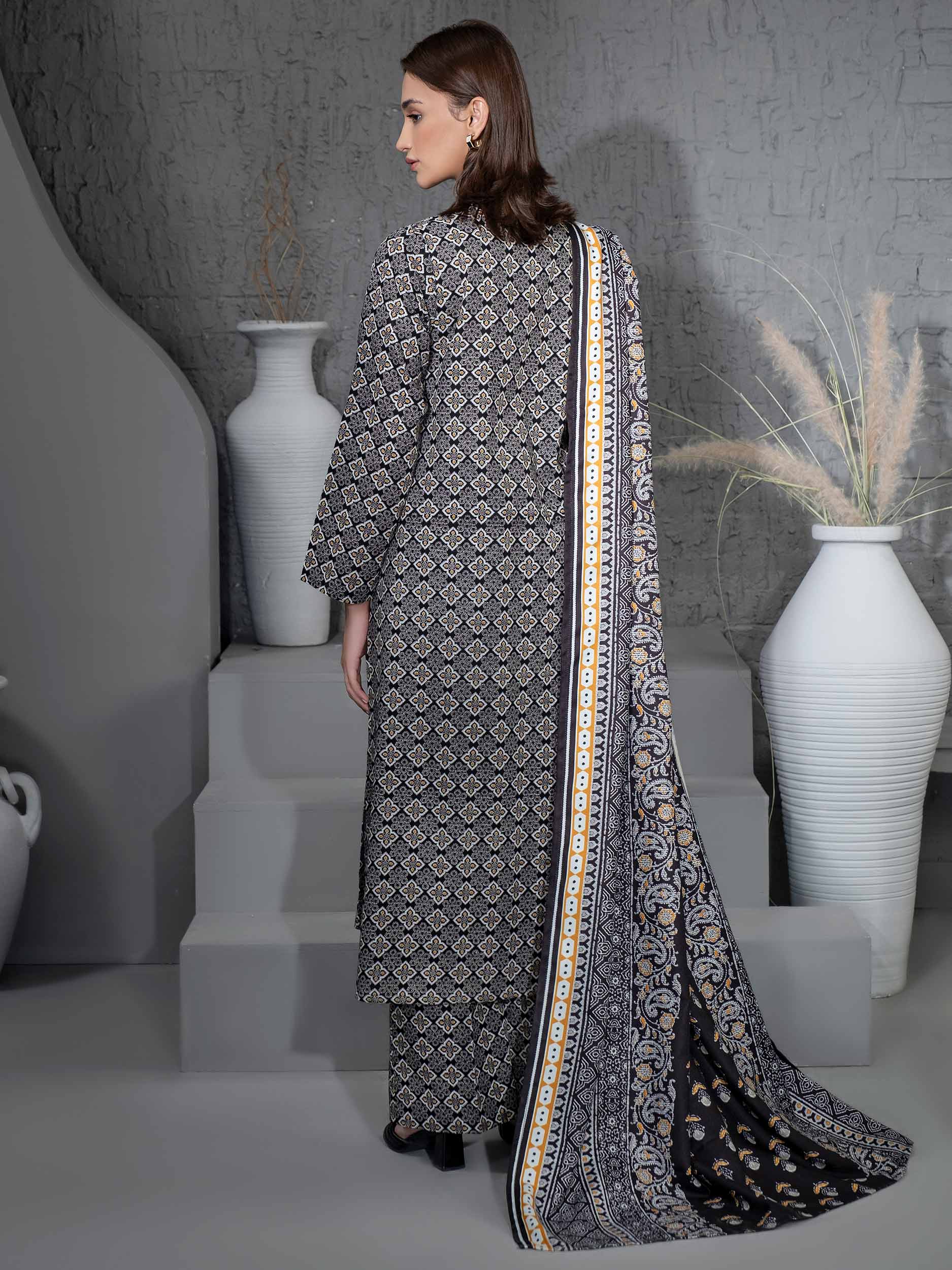 3 Piece Khaddar Suit-Printed (Unstitched) - Image 6