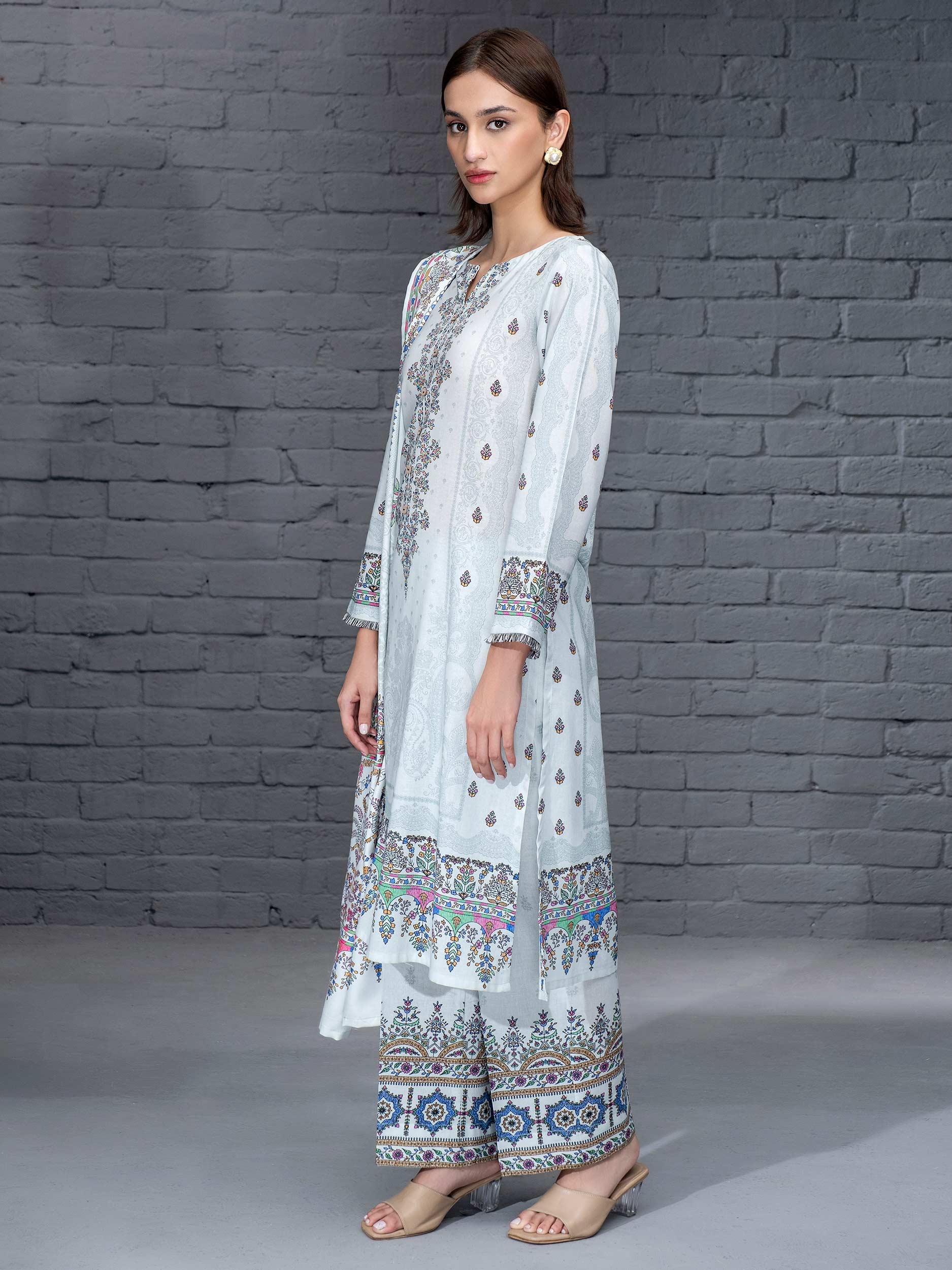 3 Piece Khaddar Suit-Printed (Unstitched) - Image 4