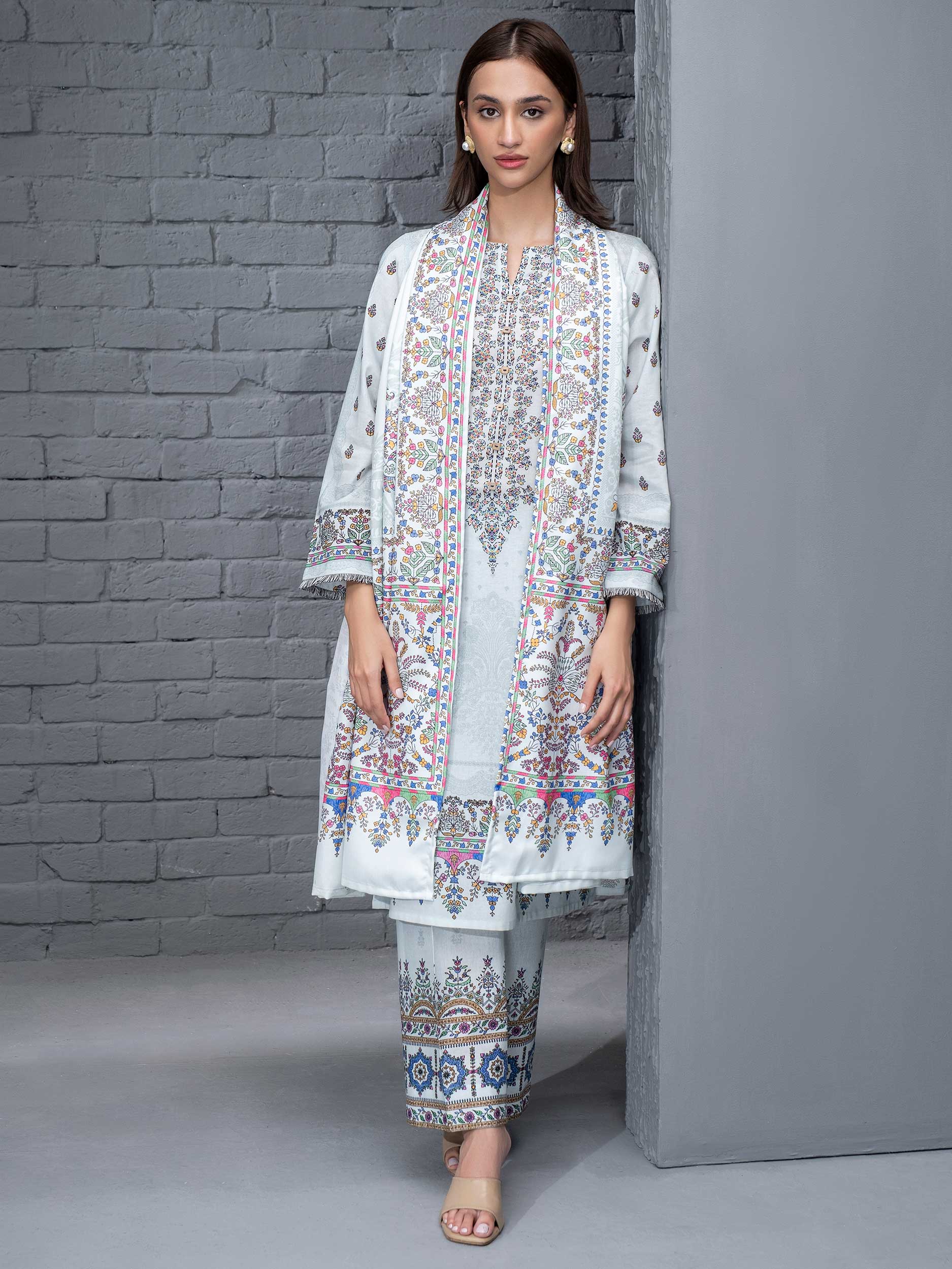 3 Piece Khaddar Suit-Printed (Unstitched) - Image 5