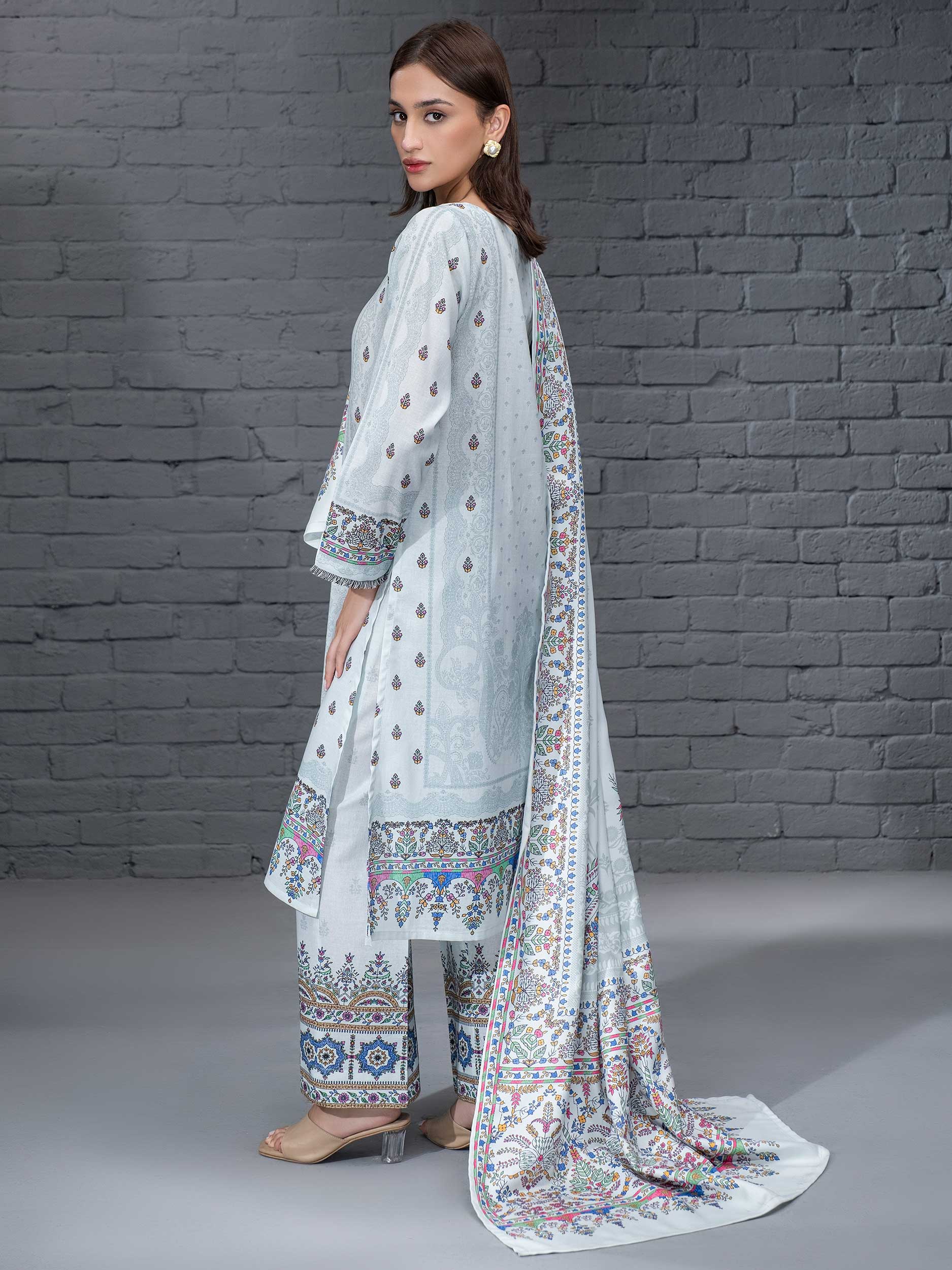 3 Piece Khaddar Suit-Printed (Unstitched) - Image 6