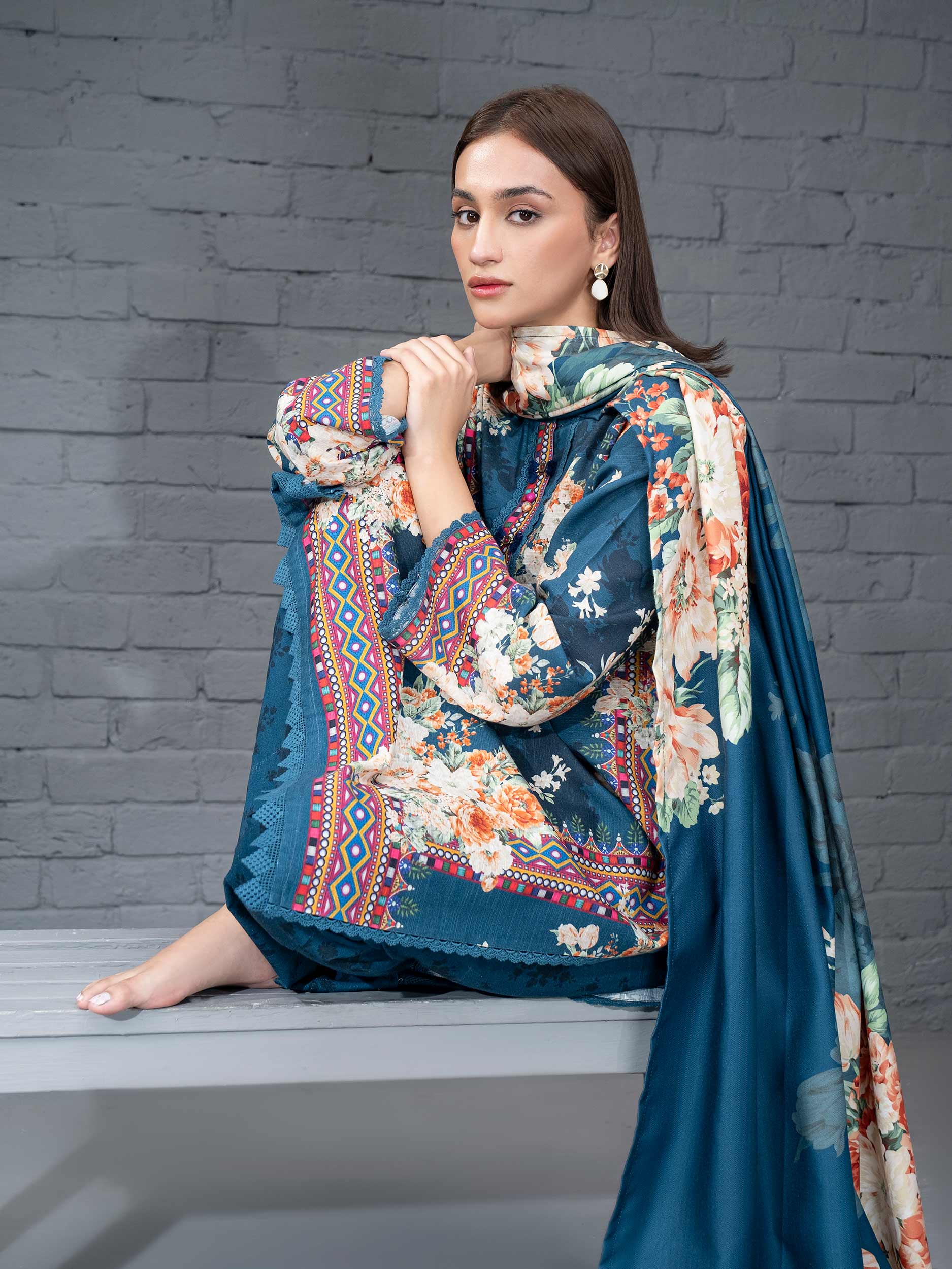 3 Piece Khaddar Suit-Printed (Unstitched) - Image 5