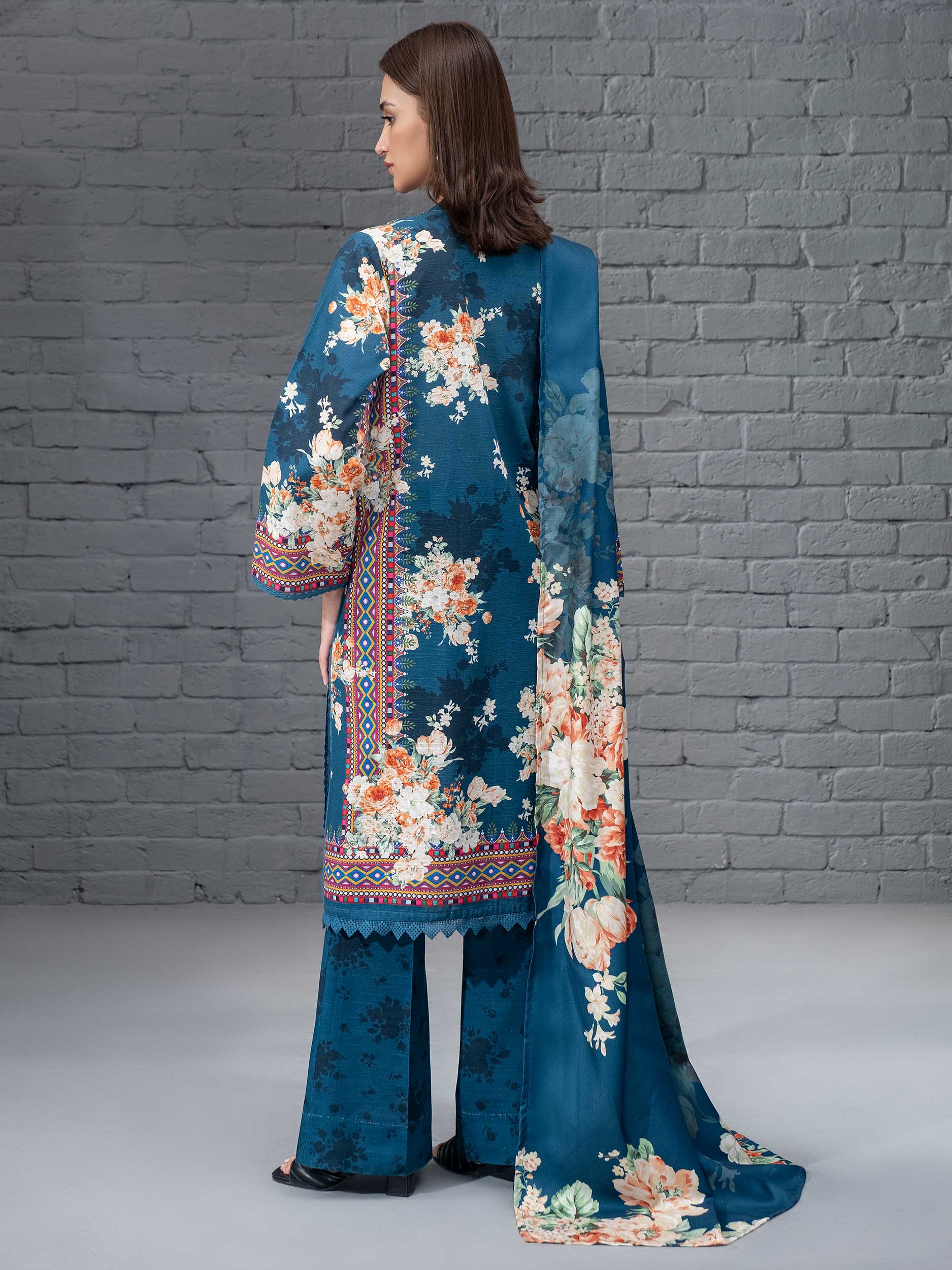 3 Piece Khaddar Suit-Printed (Unstitched) - Image 6