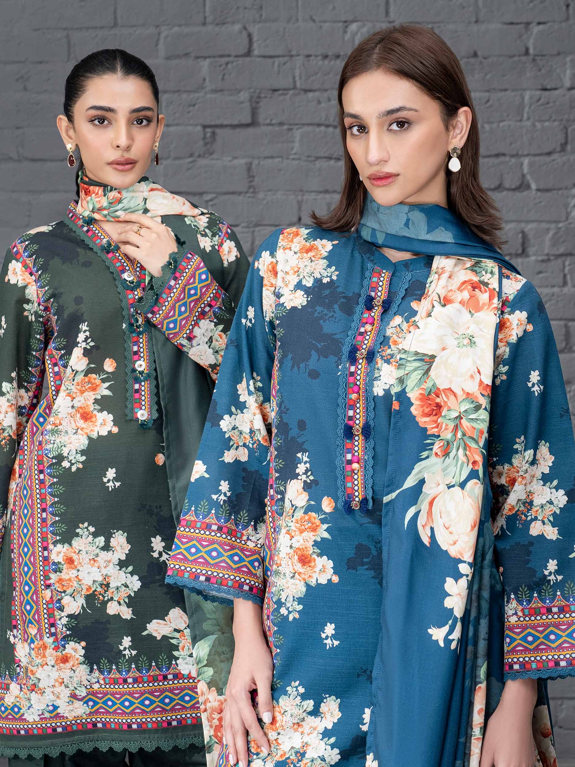 3 Piece Khaddar Suit-Printed (Unstitched) - Image 8